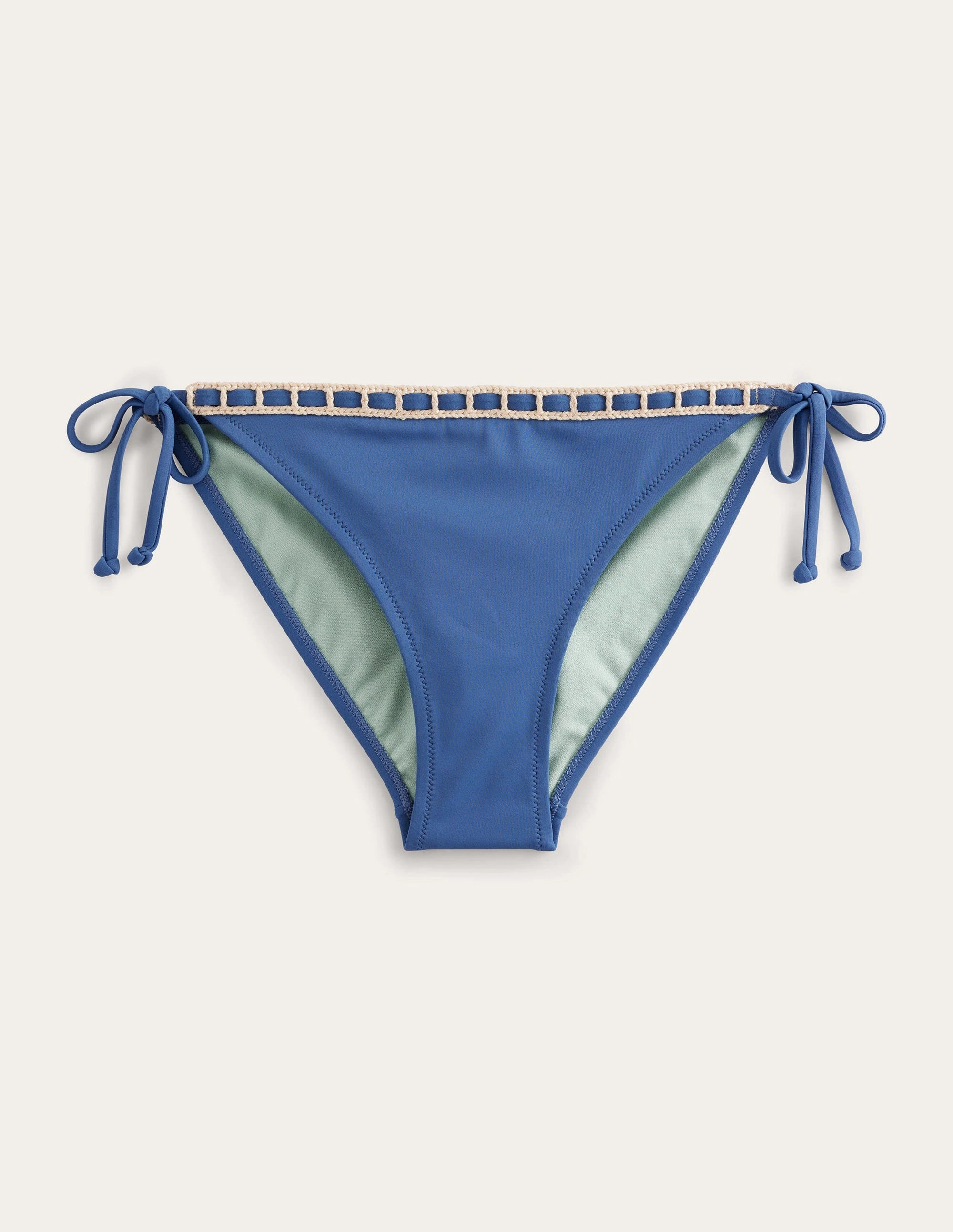 Poolside Getaway Crochet Trim Bikini Bottoms-Globe