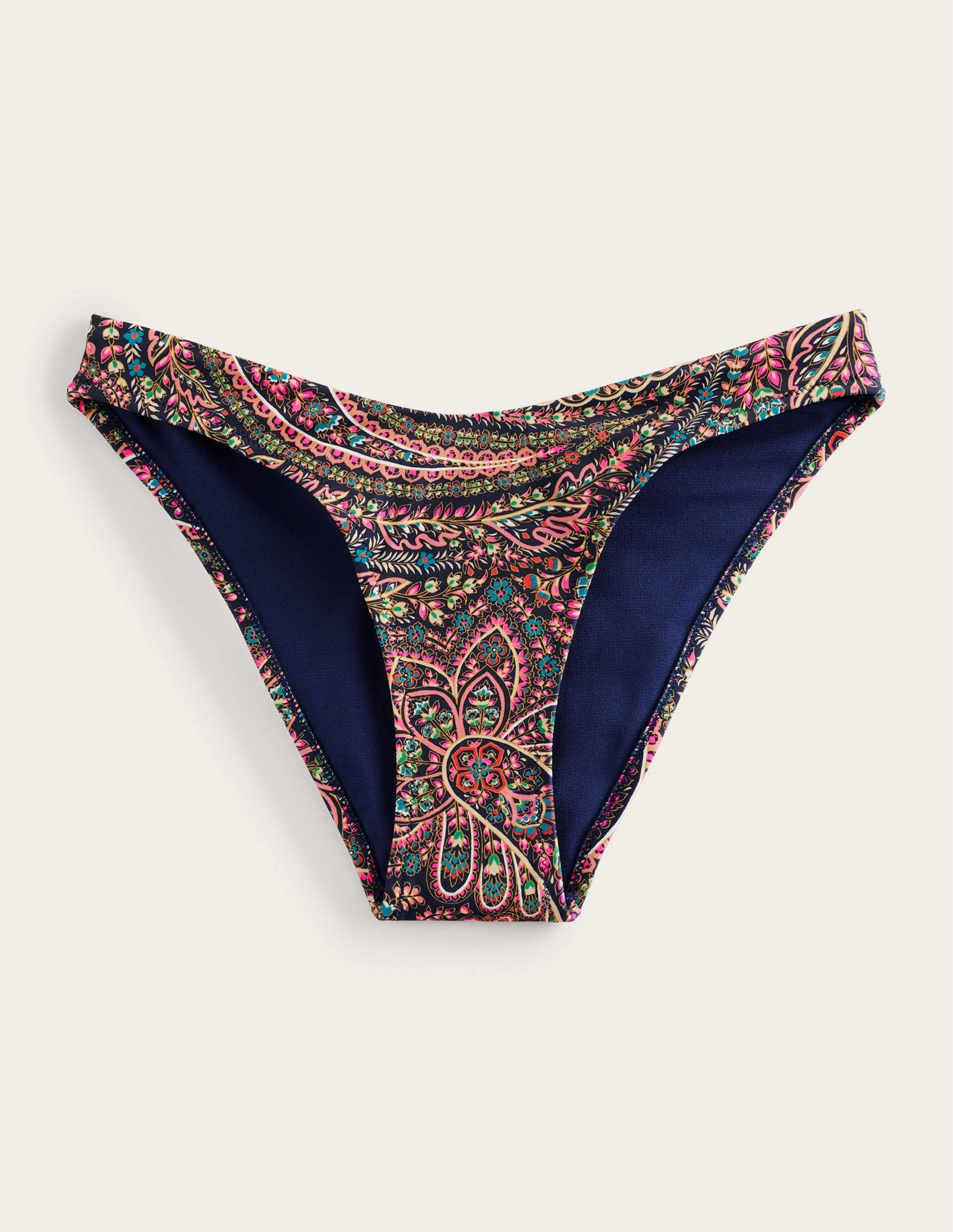 Curved-Top Bikini Bottoms-Light Navy, Palace Seaside Retreat