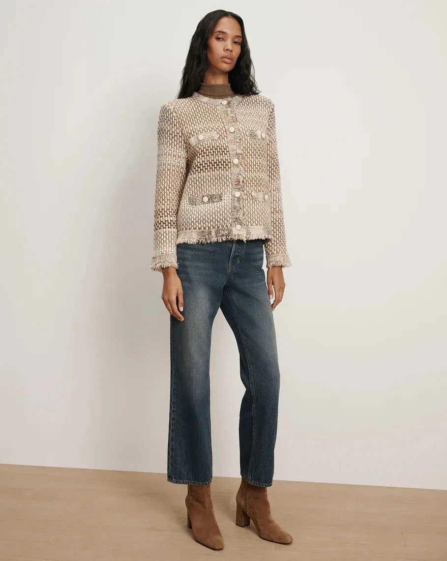 Sariyah Knit Jacket Desert Khaki Multi Target Hidden pockets