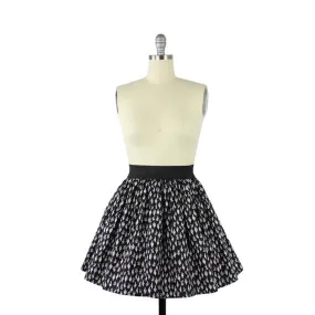 Cute Cacti A-line Pleated Skirt In Black Style Fusion