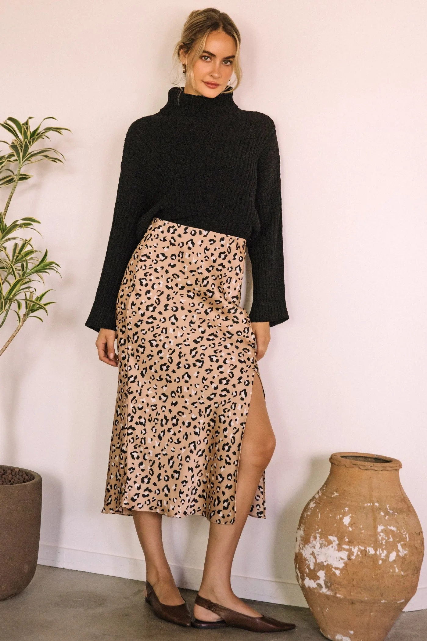Performance Fashion Dust Proof Fabric ALEXIA LEOPARD MIDI SKIRT