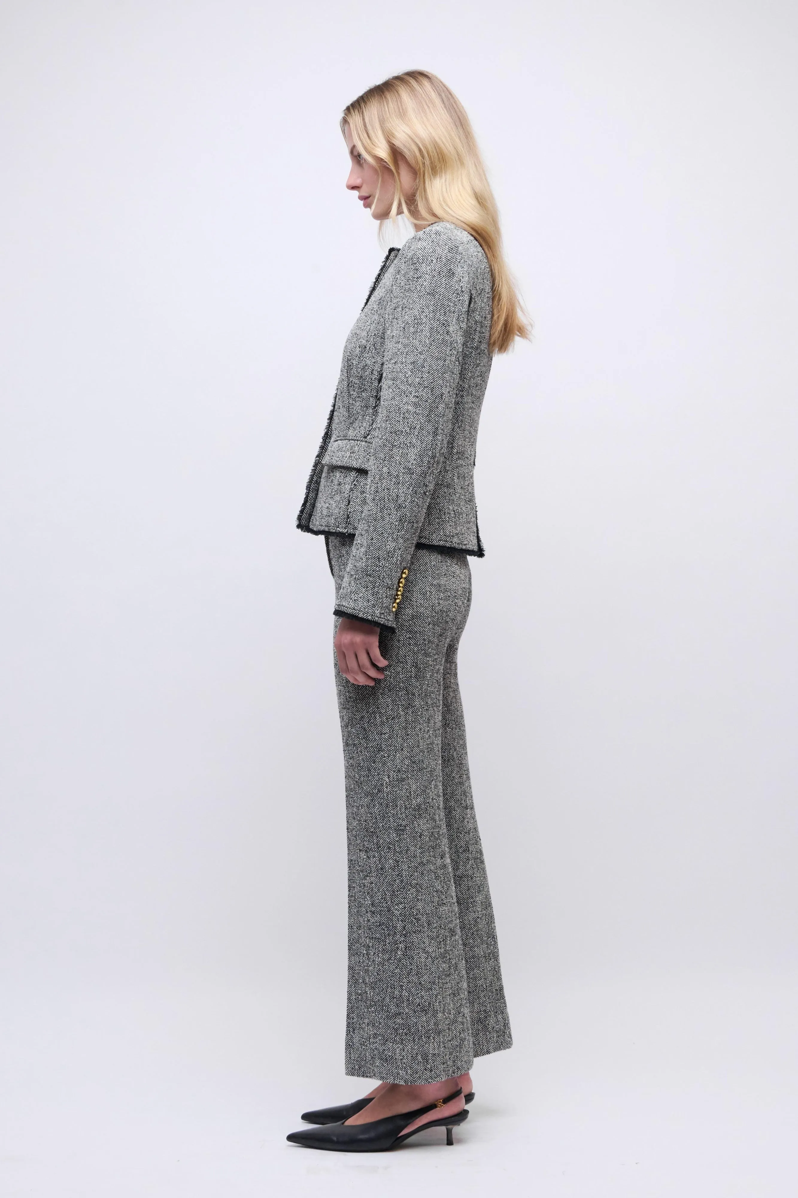 Ivie Blazer Black/White Herringbone Double Layer Closure ThermalRetention