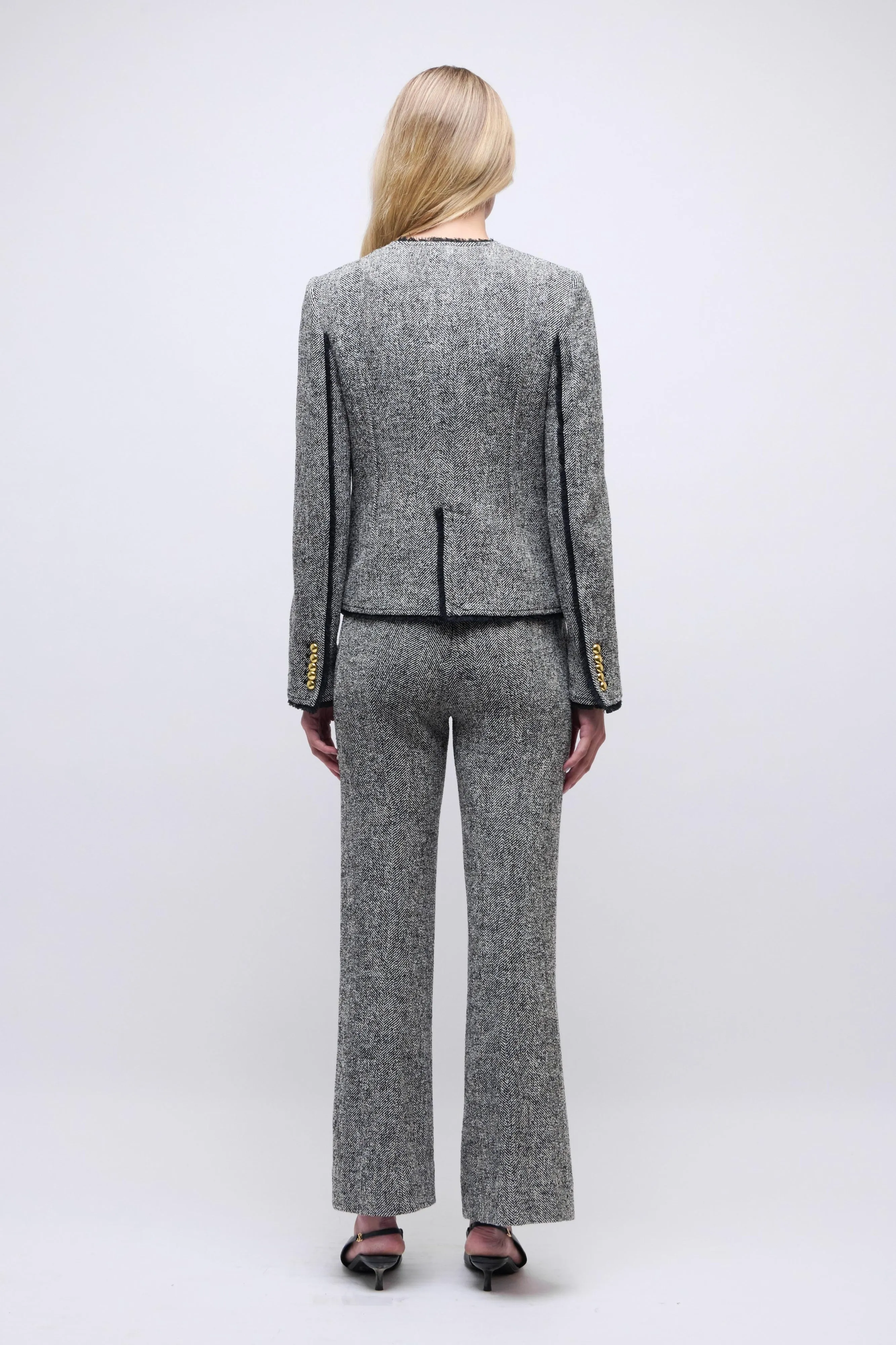 Ivie Blazer Black/White Herringbone Respect