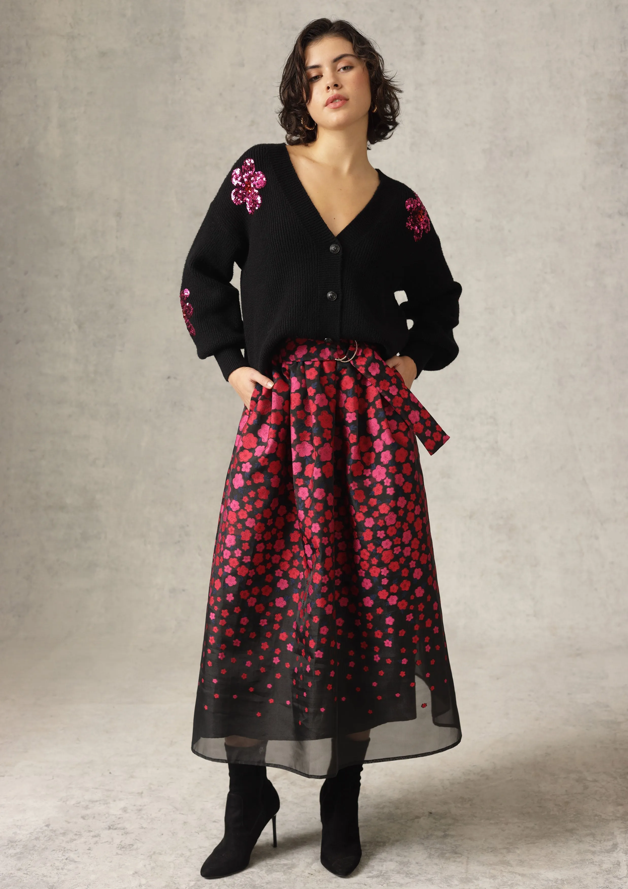 Maya Skirt in Black Refined Finish Basic Layers