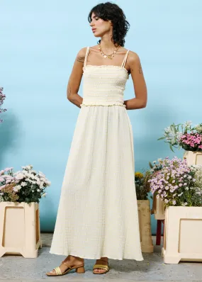 MARIANNE CHECKERED MAXI DRESS Rooftop-Event