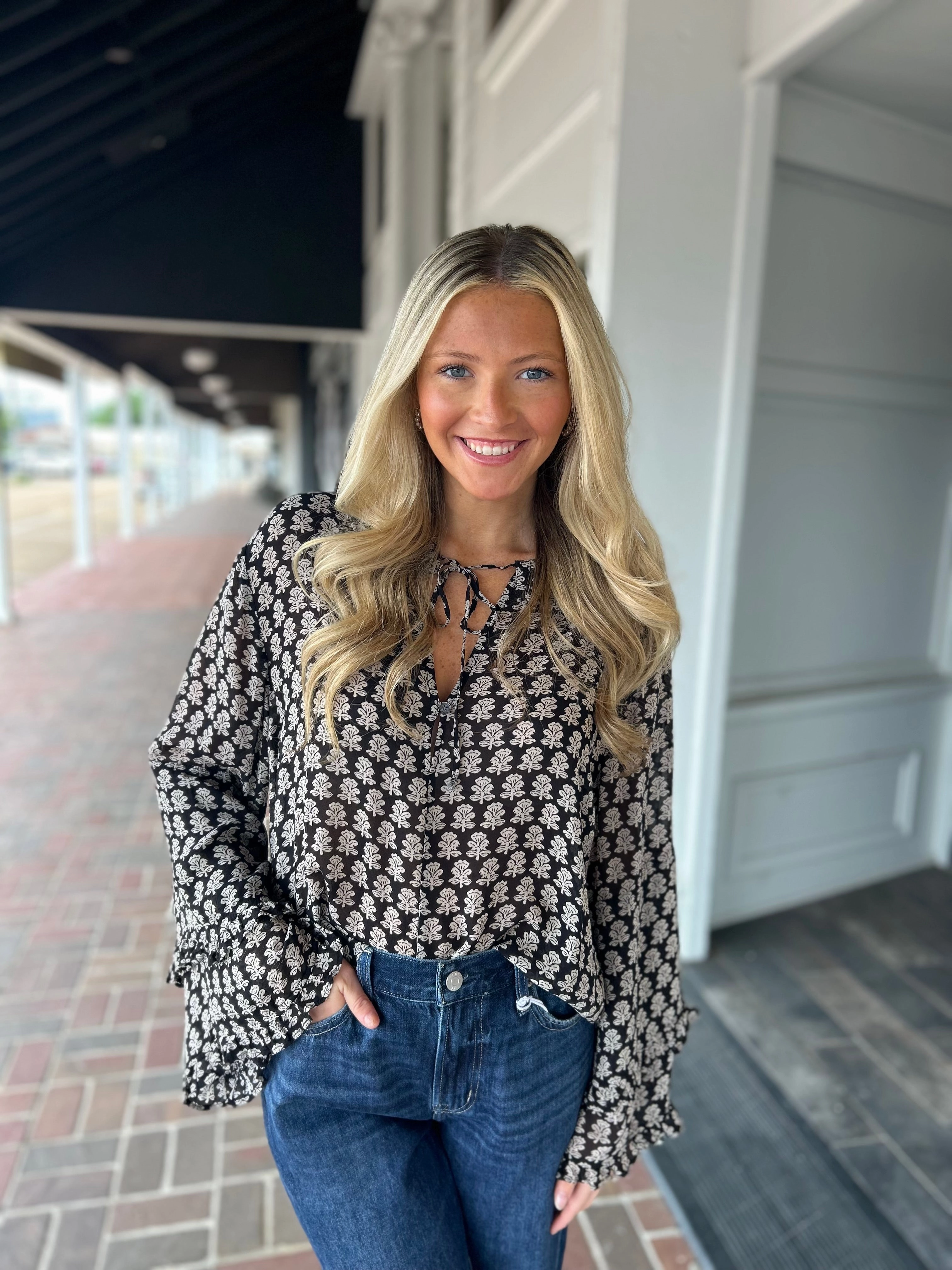 Cool Fabric Dear John Jacquel Top in Whitecap Gray