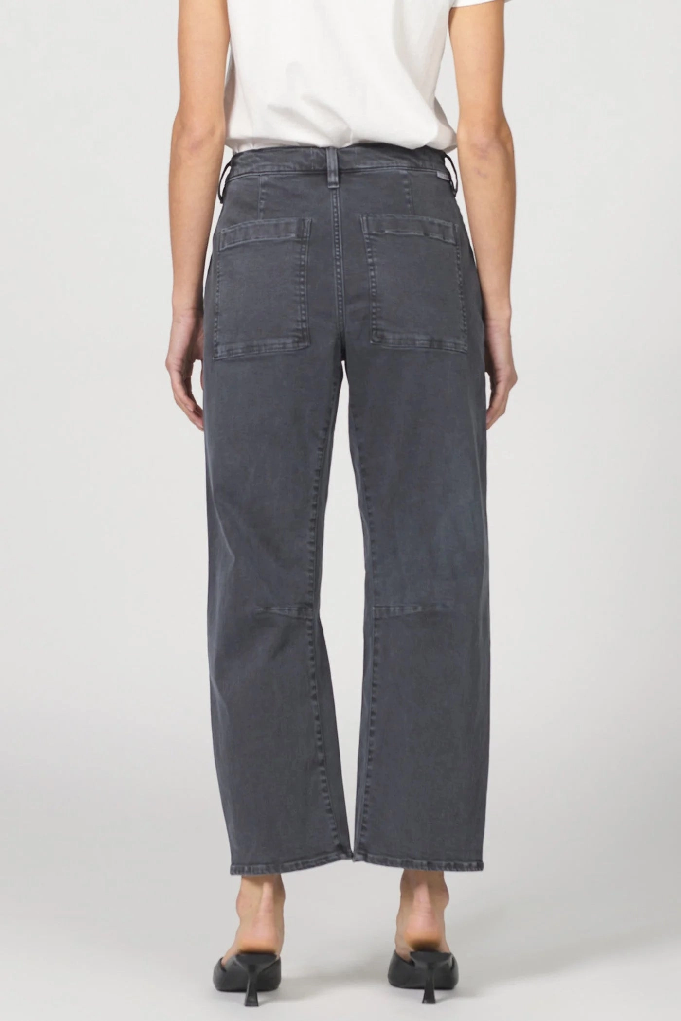 Dear John Lasso Barrel Jeans in Charcoal RollUpCuff AllDayComfort
