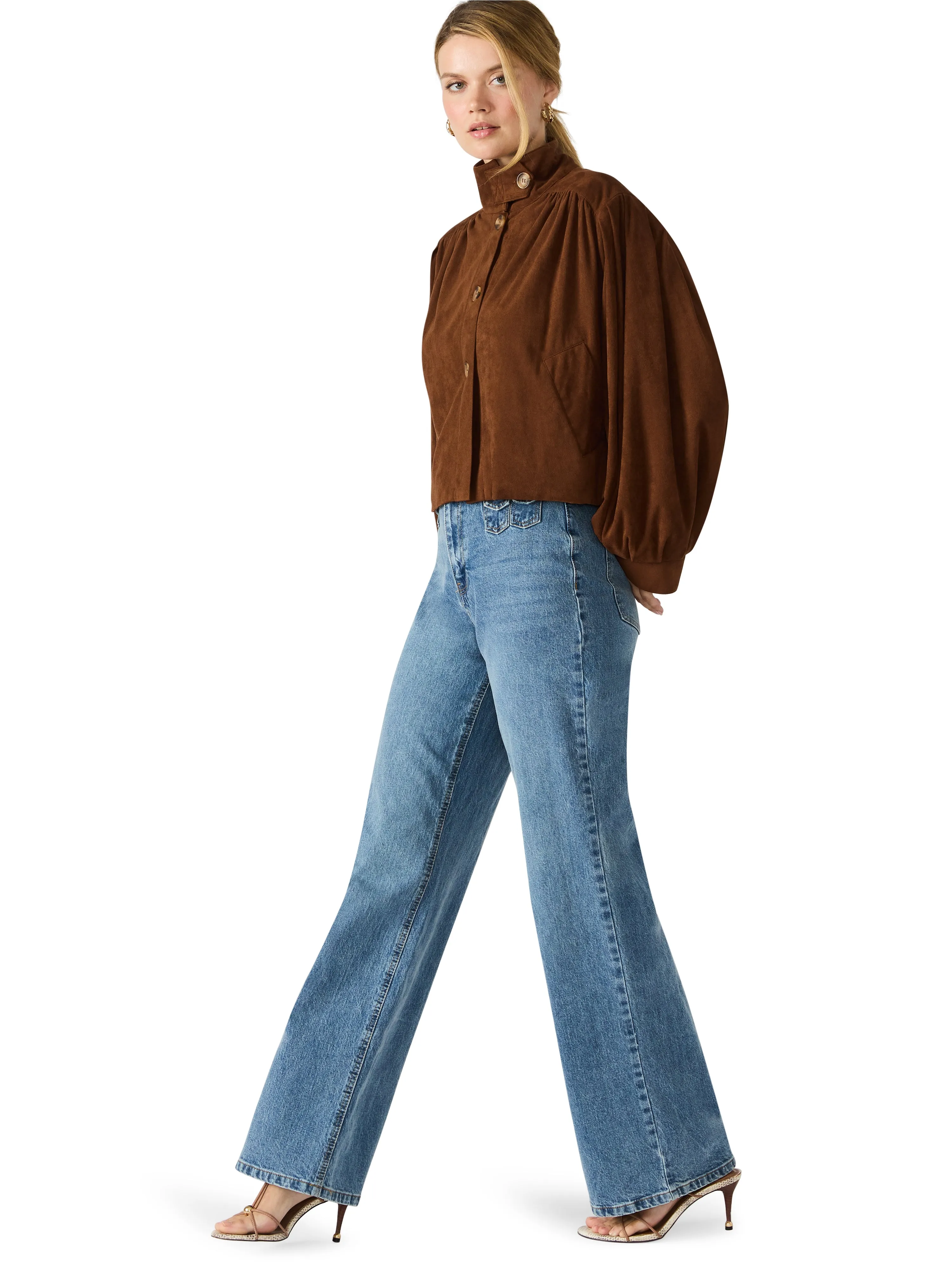 Flatlock Seam Design Deirdra Jacket in Chicory Coffee