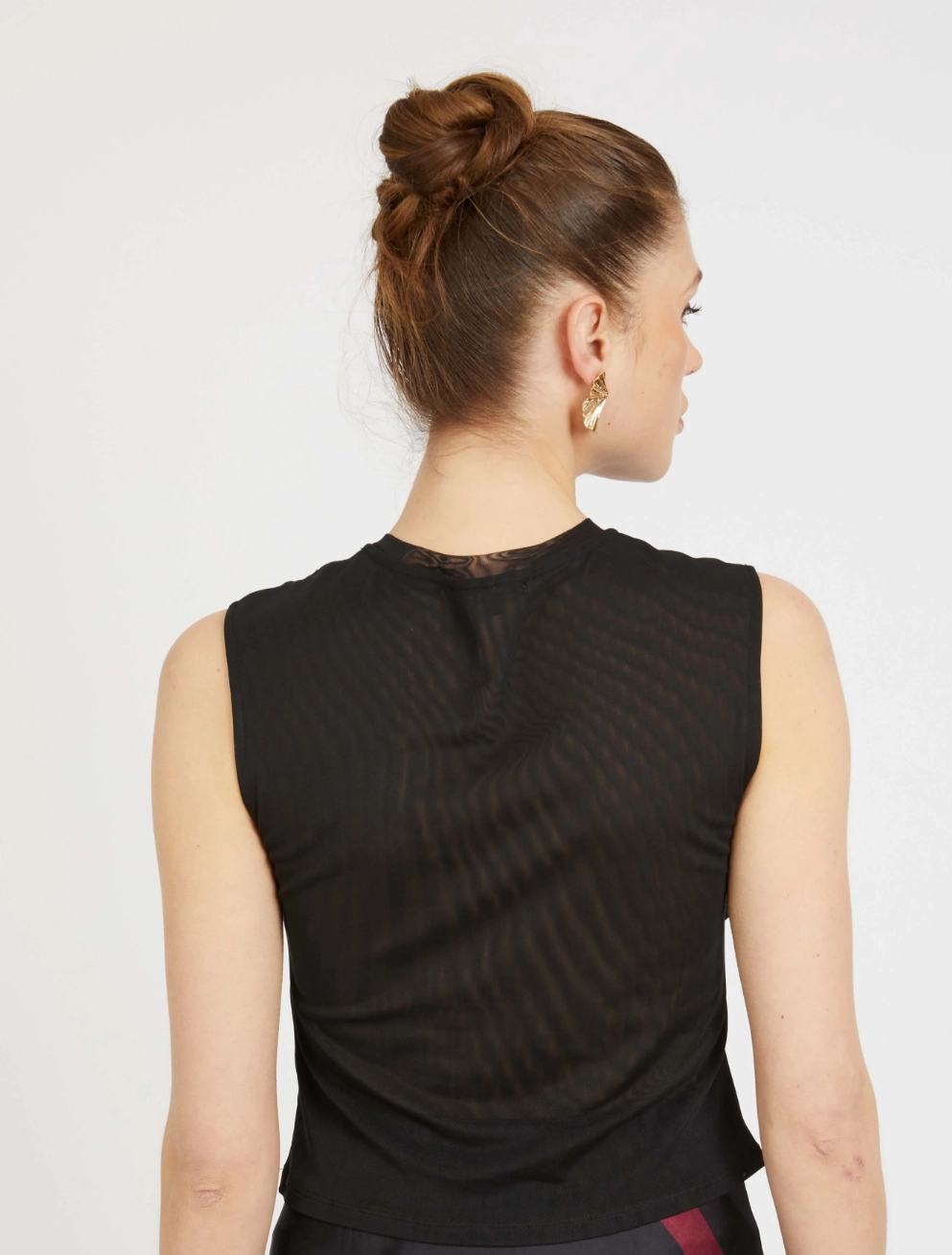 Devi Top in Black Stretch Fit Engineering ConvertibleStyle