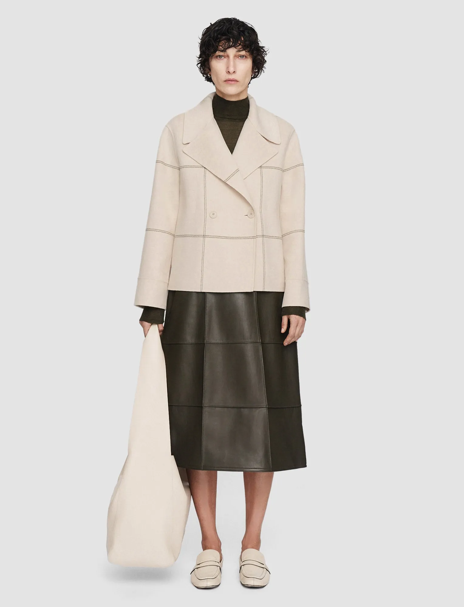 Casual Layer Double Layered Edging Double Face Tartan Rollet Jacket