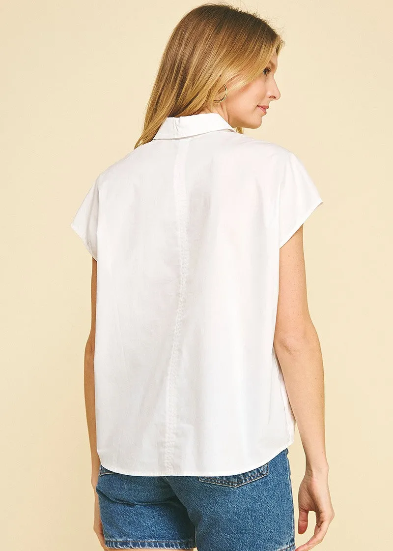 LowMaintenance Fabric MANDY BUTTON DOWN TUNIC BLOUSE