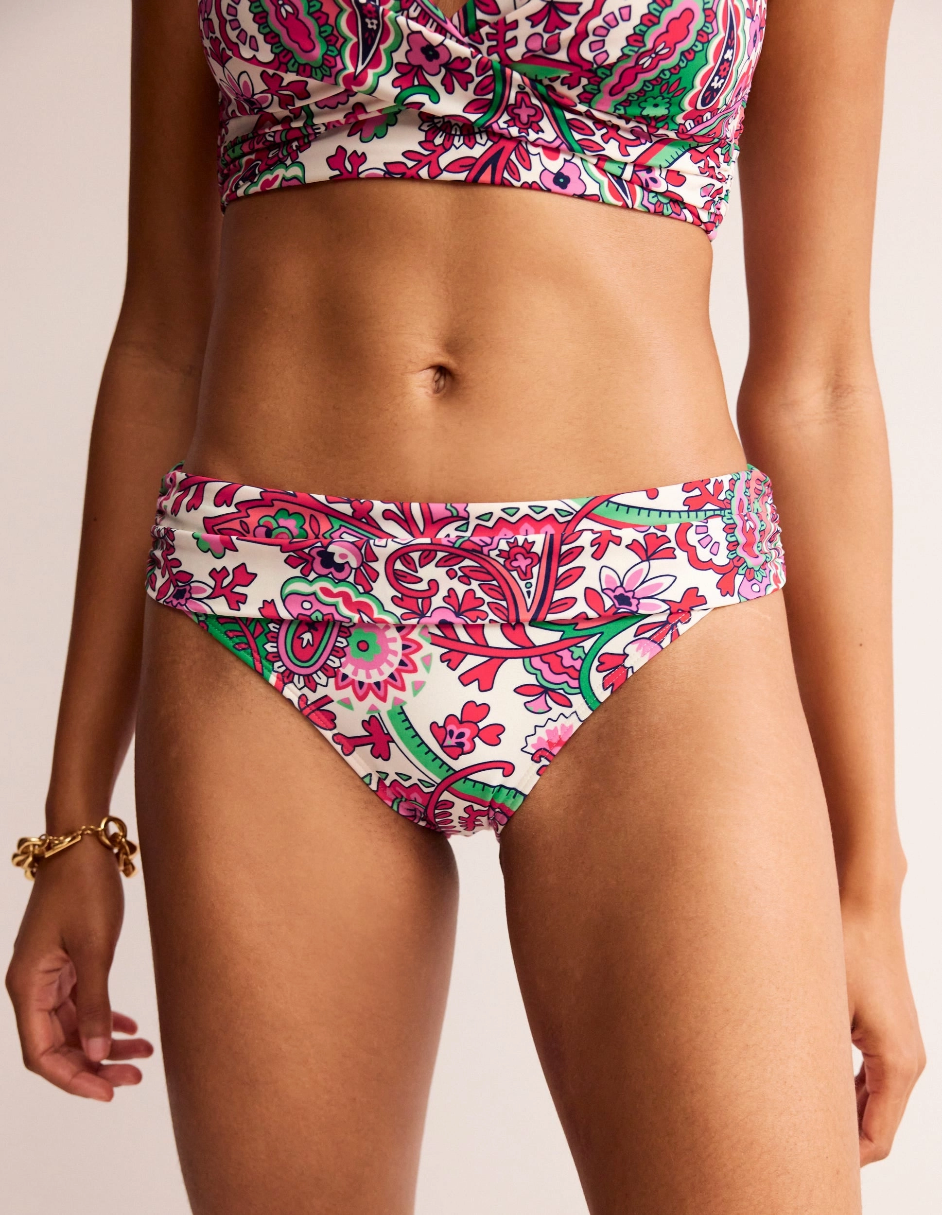 Classic Fold Bikini Bottoms-Multi, Fantastical Vacation Swimwear Motion Enhancing Cut