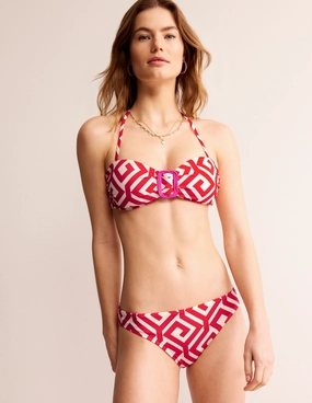 Beach Attire Classic Bikini Bottoms-Flame Scarlet, Maze