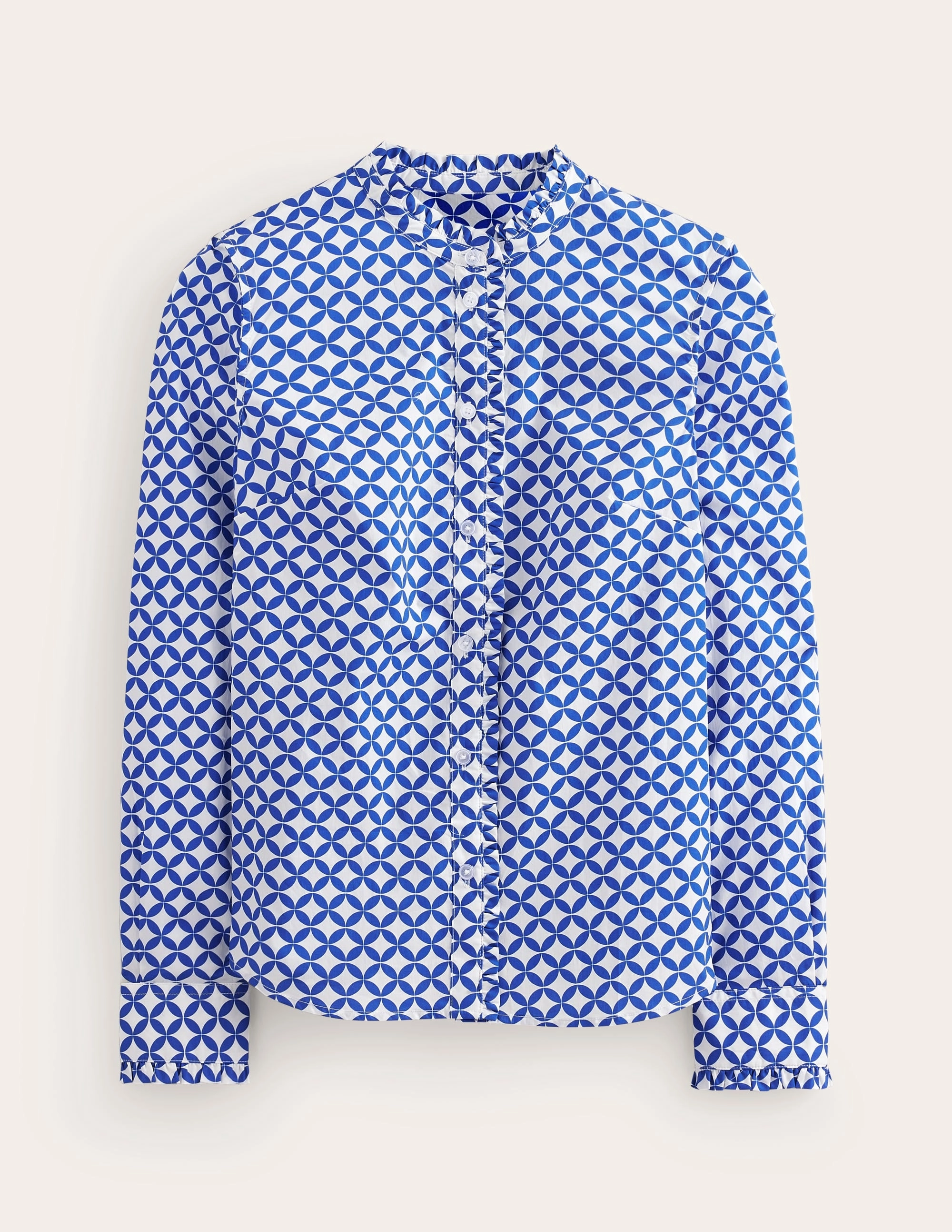Phoebe Cotton Shirt-Blue, Diamond Terrace Cozy Wear