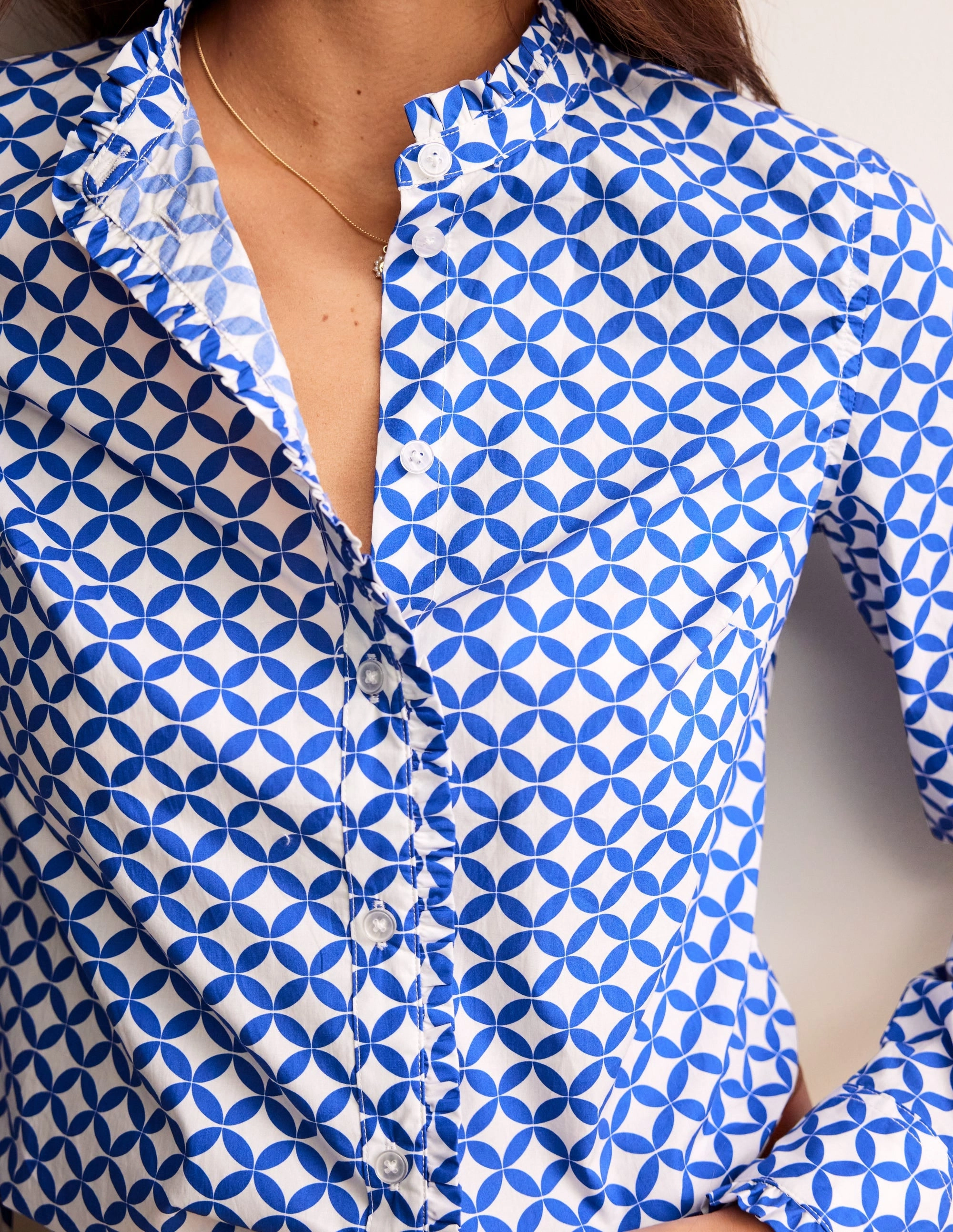 Phoebe Cotton Shirt-Blue, Diamond Terrace EcoFriendly Dye