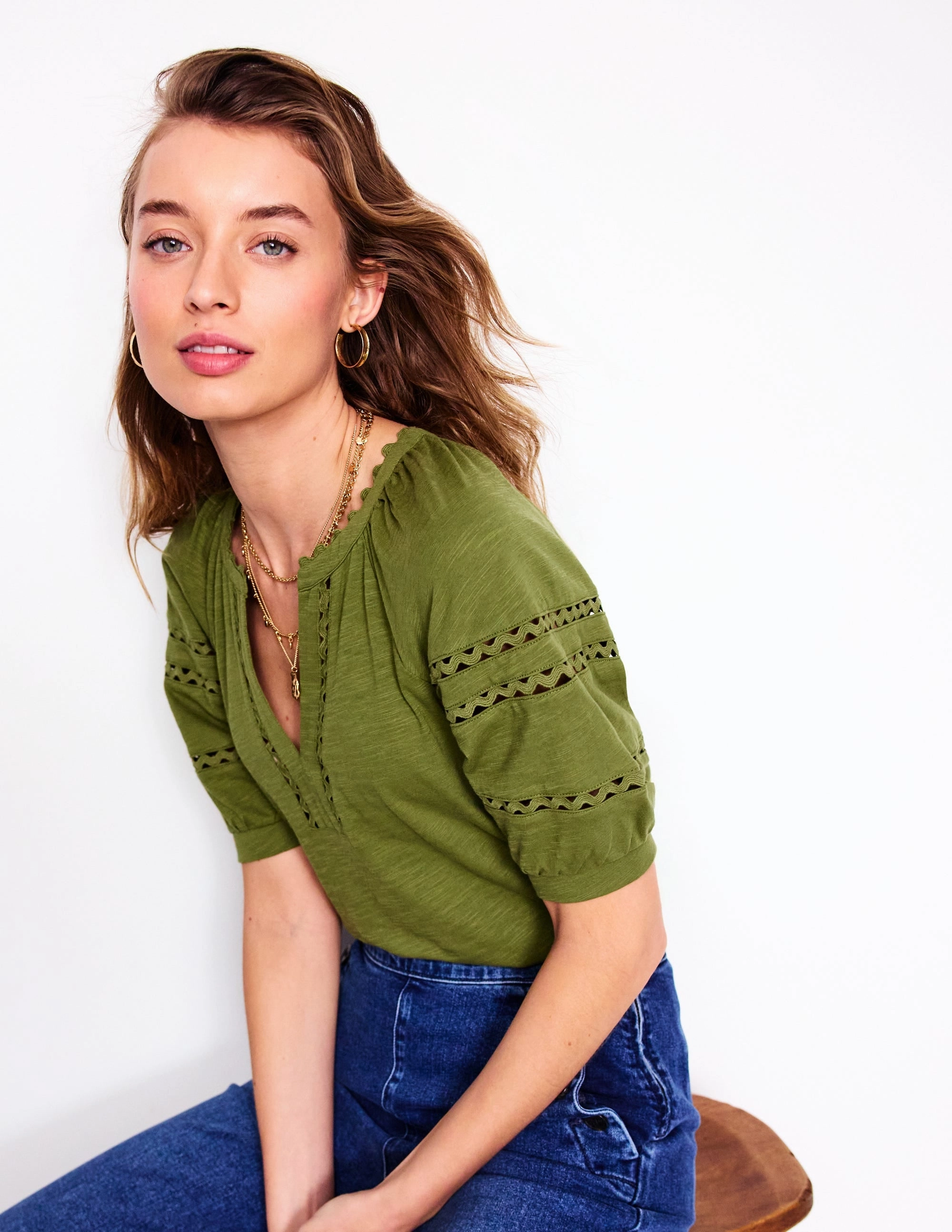 LayeredCollar NoSlip Grip Maisy Rikrak Trim Top-Mayfly