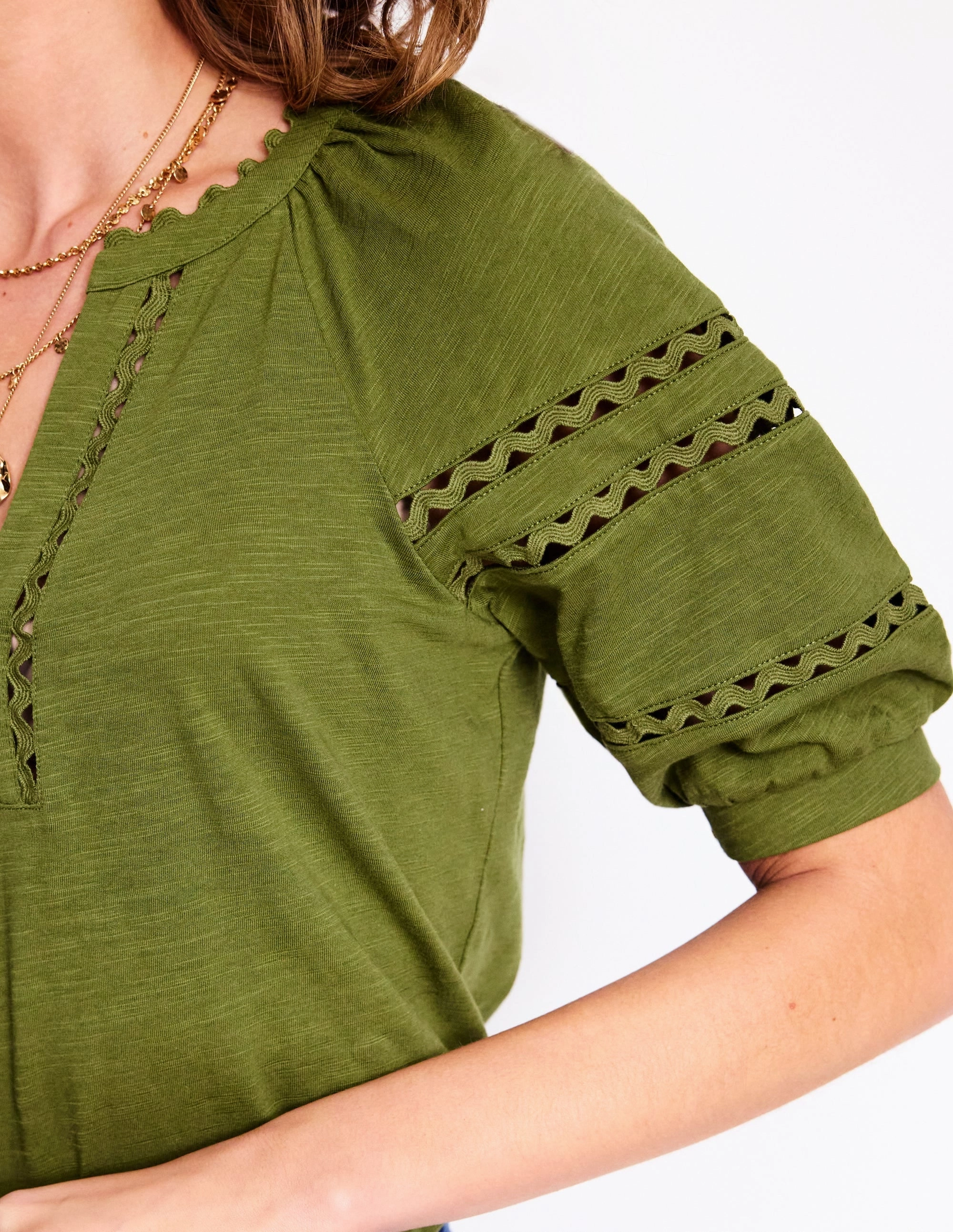 Maisy Rikrak Trim Top-Mayfly LightweightTexture