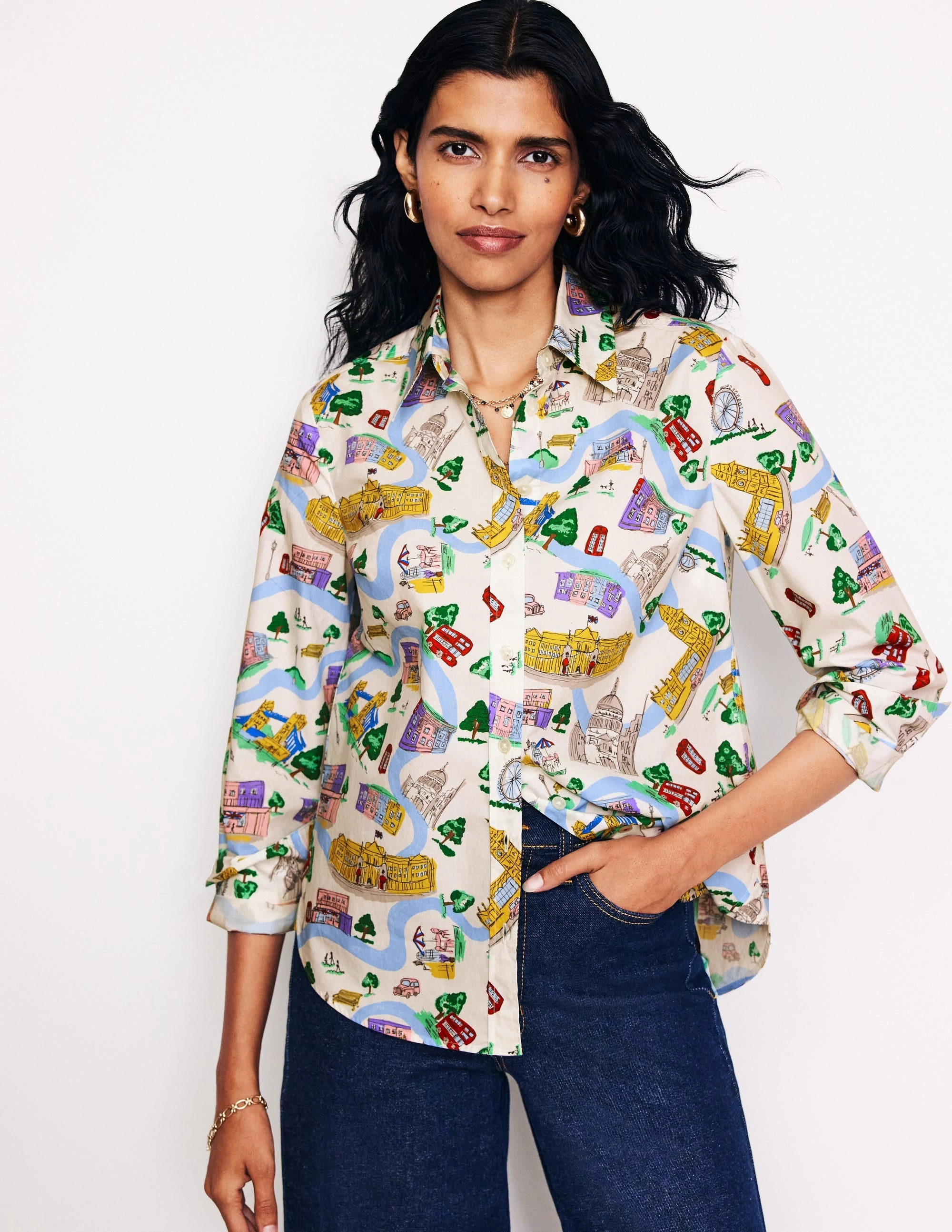 Sienna Cotton Shirt-Ivory, London Town Flexible Material