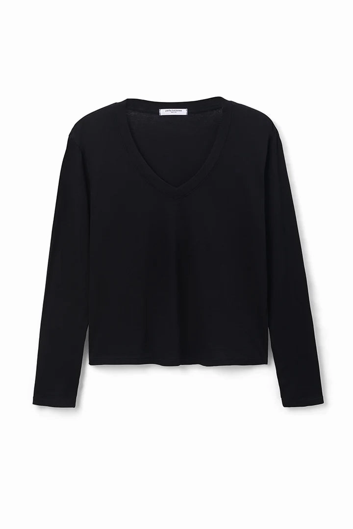 Jimi Long Sleeve Tee in True Black ReinforcedStitching Easycare