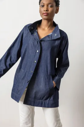 stain resistant coating Denim Swing Jacket in Dark Wash