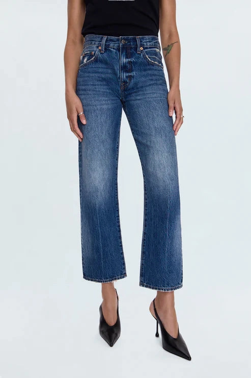 Pistola Lexi Mid Rise Bowed Straight Jean in Artisan Fit Routine