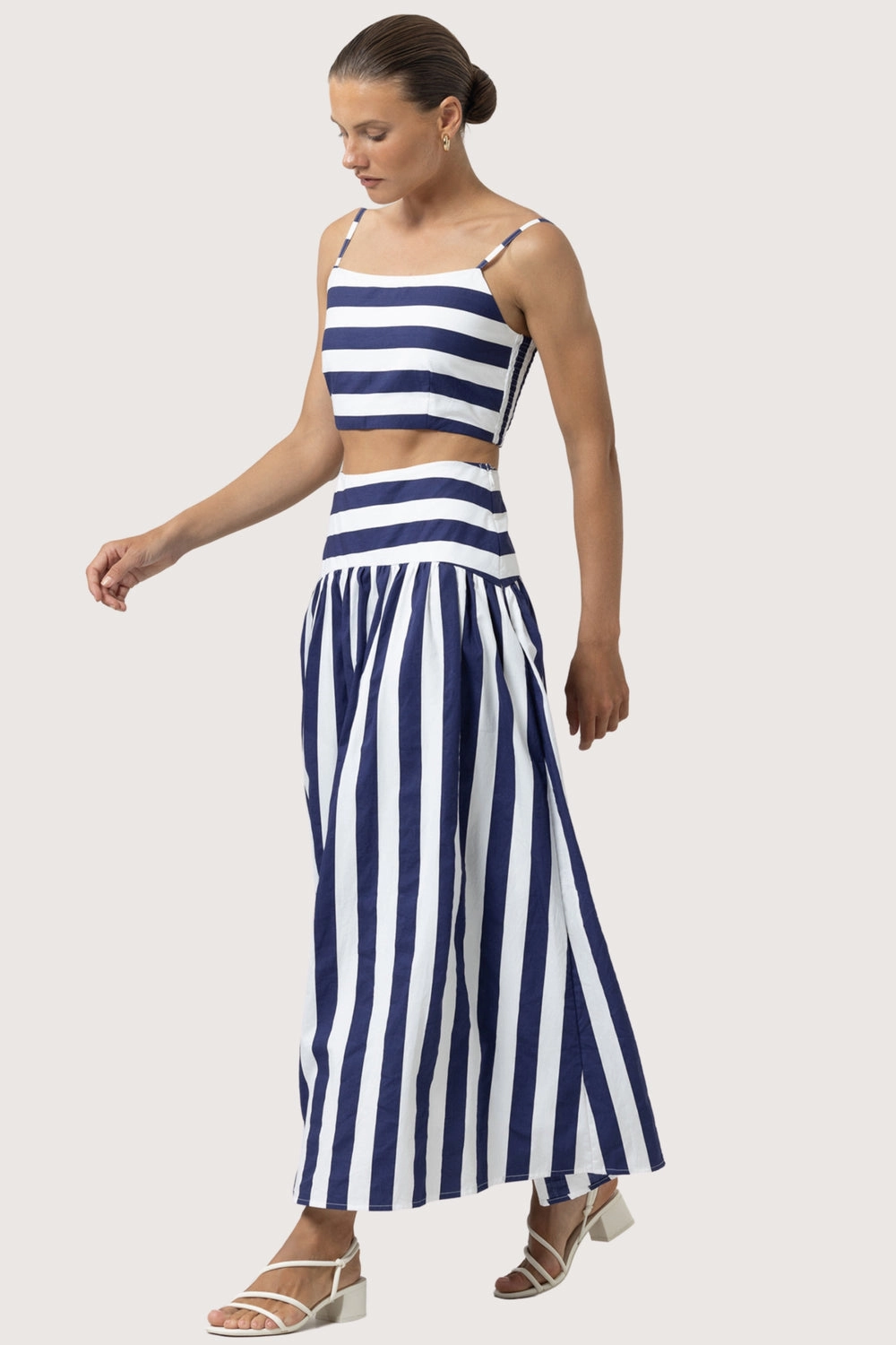 Oliver Poplin Top in Marine Stripe Classic Polo YarnDye Technique