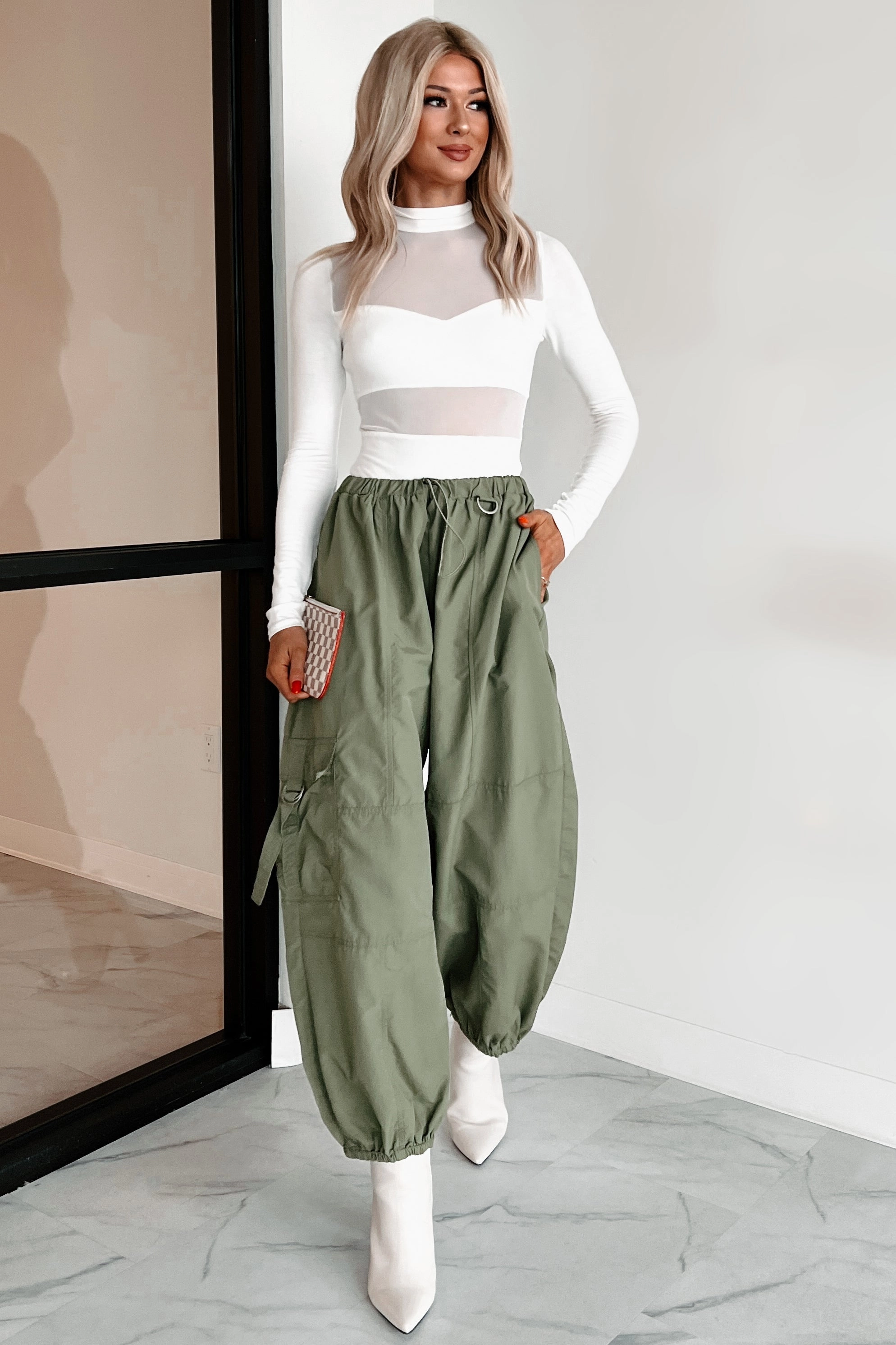 DOORBUSTER Farren Cargo Parachute Pants (Olive) Chill Wear Comfort Wear