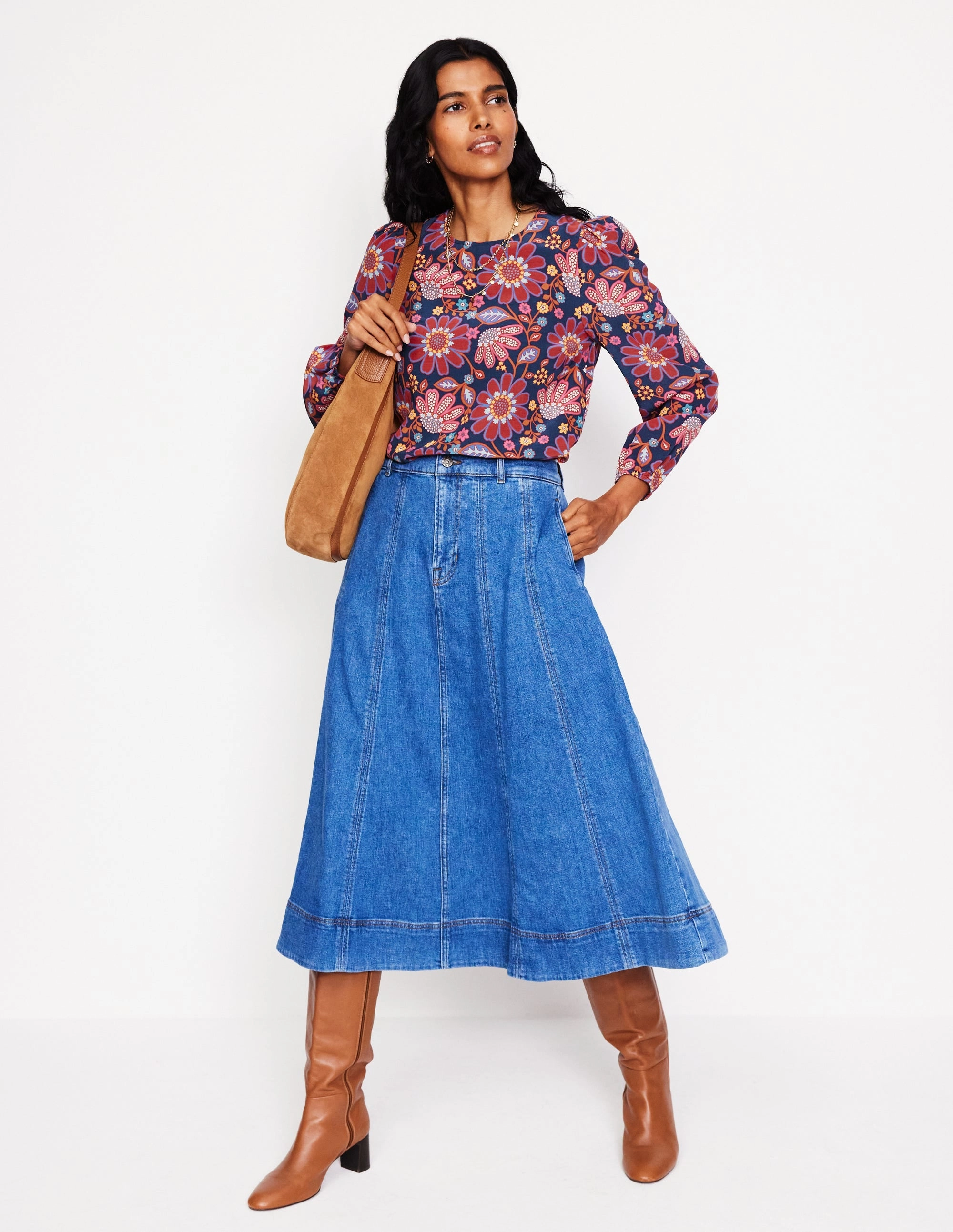 Easy Printed Top-French Navy, Cosmic Meadow QuickDryTechnology Comfortable Wear