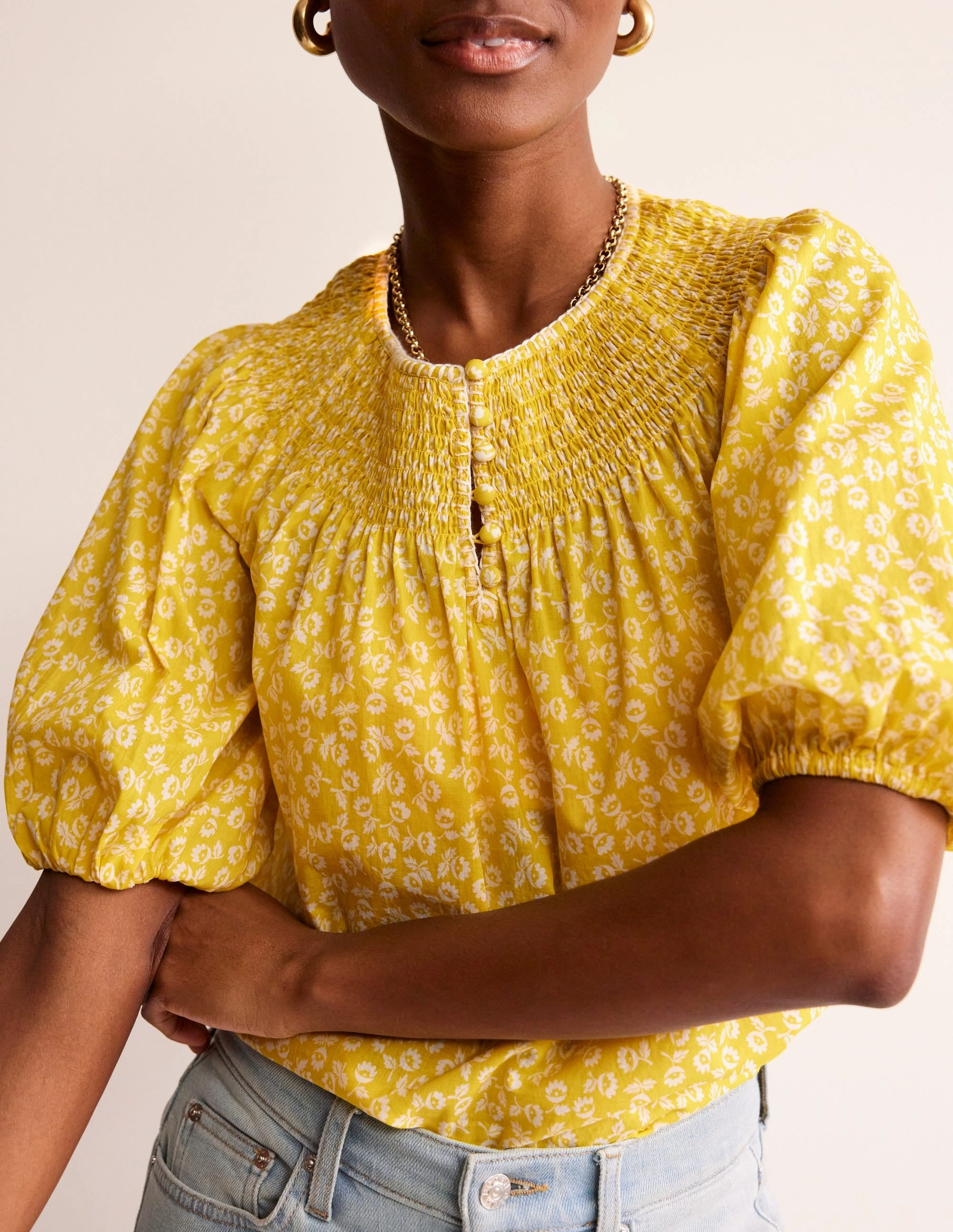 Easy Stitch Detail Top-Passion Fruit, Ditsy Bud LowProfile Zipper