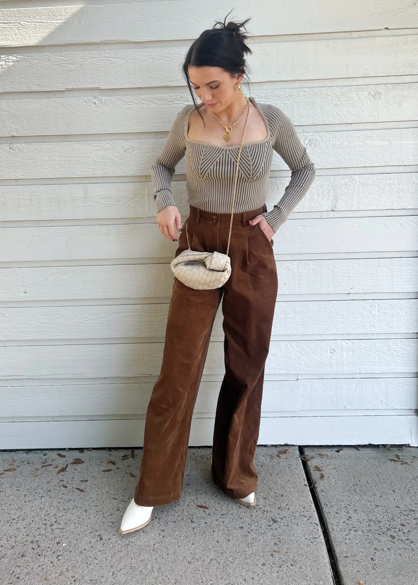 AMY CORDUROY PANTS Tapered leg