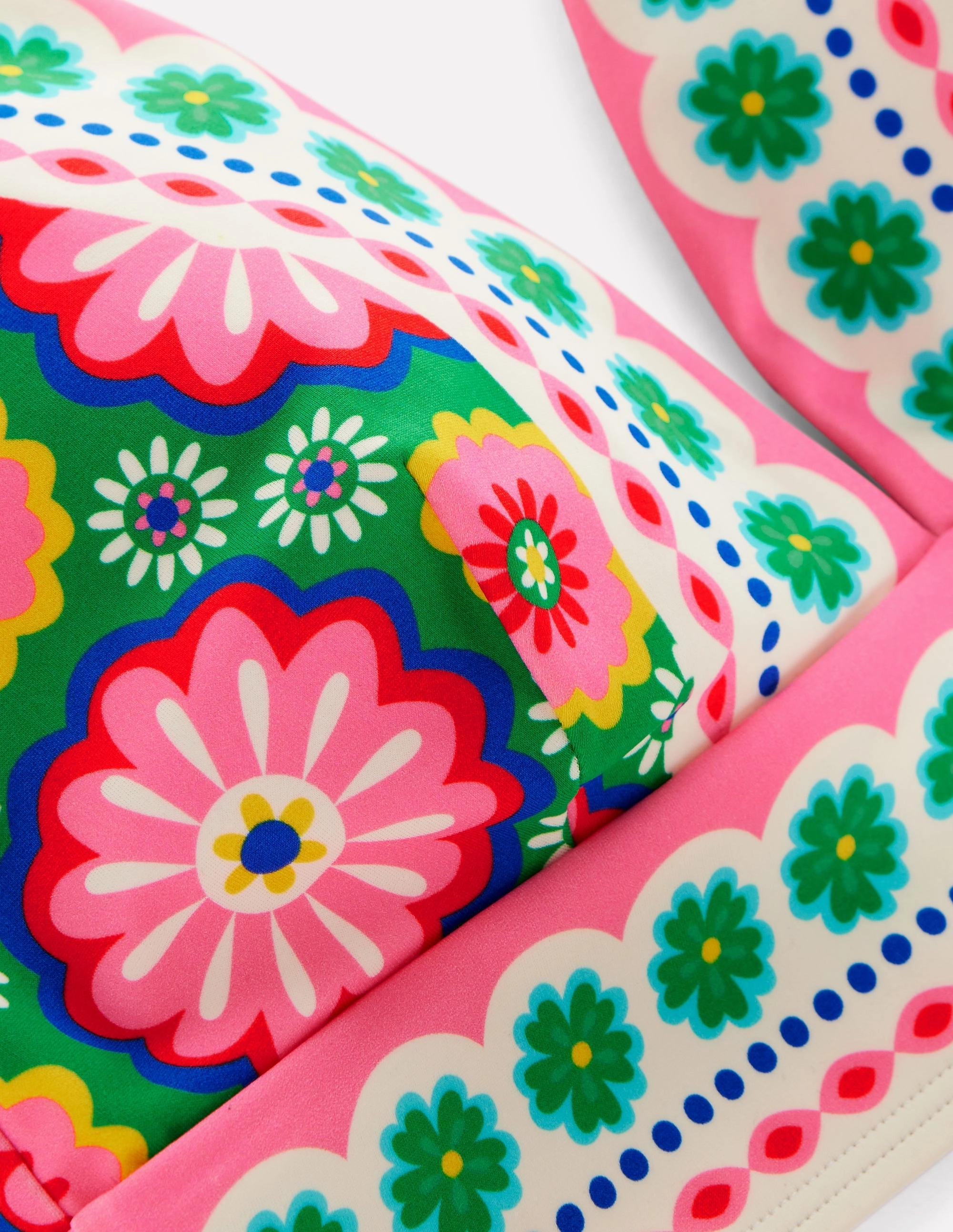 Porto Bikini Top-Multi, Flower Tile Ocean Vibes