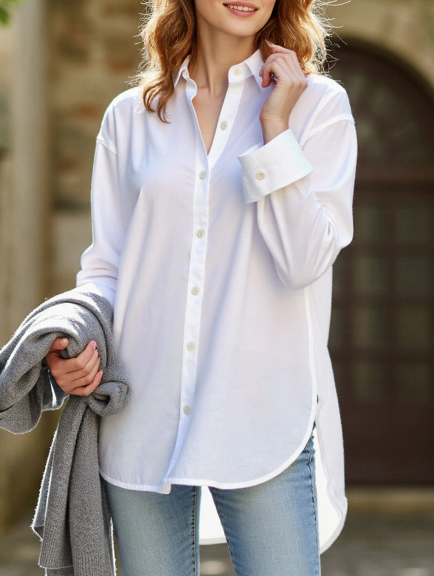 Odor Resistant Technology Casual button-down long-sleeved irregular shirt