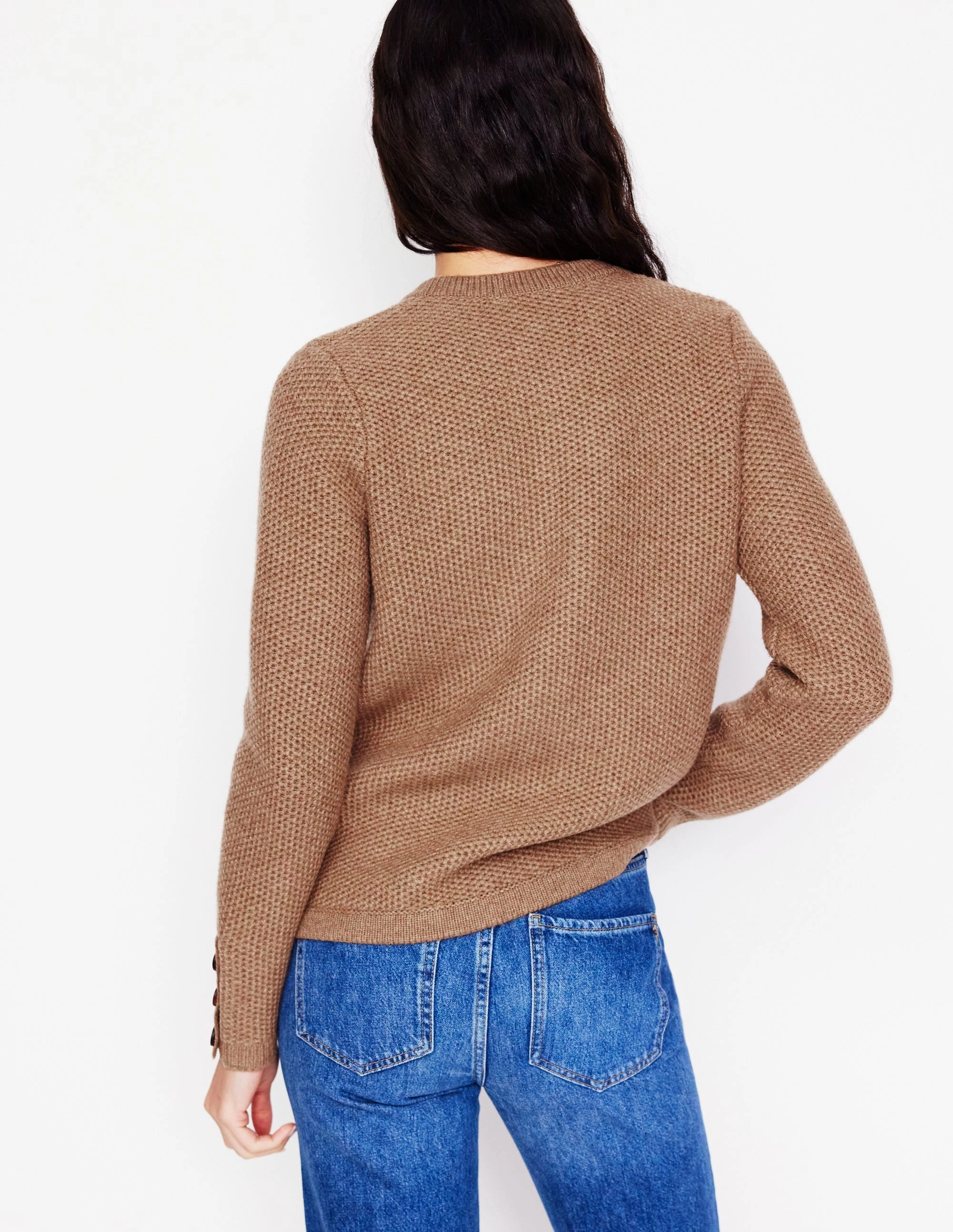 Daily Ready Textured Stitch Cardigan-Praline Brown