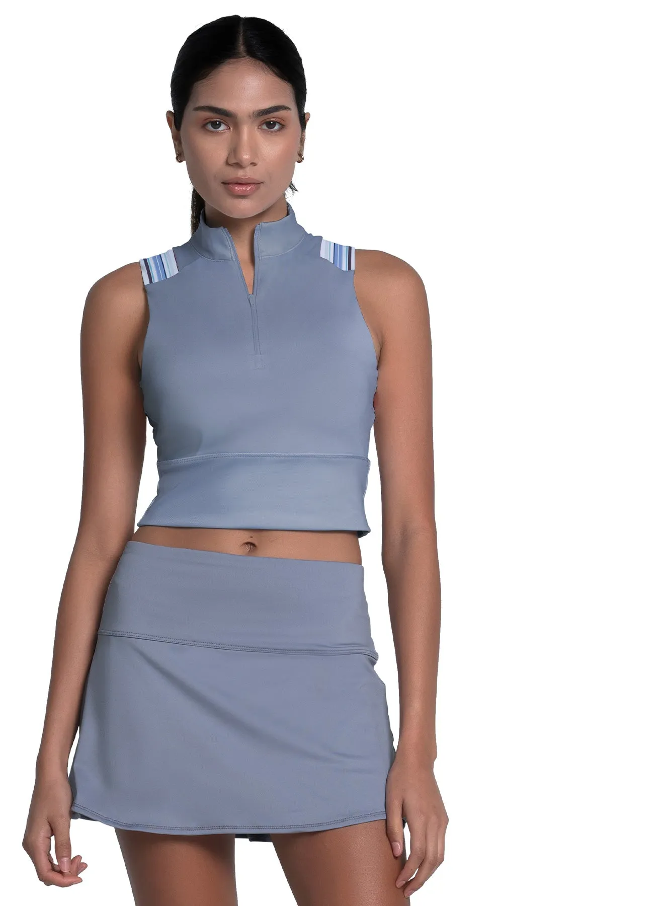 SoftTouchBrushedInterior QuickDry Texture Edge Cut Crop Tank