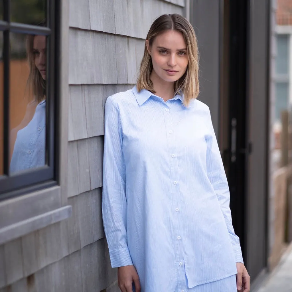 Tie-Detail Ruffle shirt dress [Final Sale]