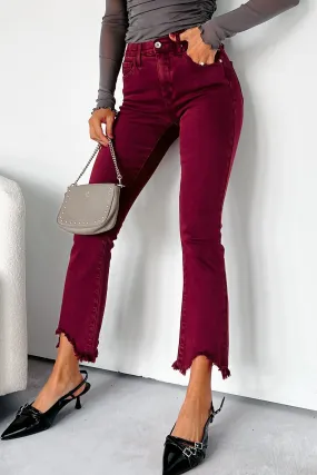 Tulsa Mid Rise Tummy Control Special A Kick Flare Jeans (Wine) Work Friendly