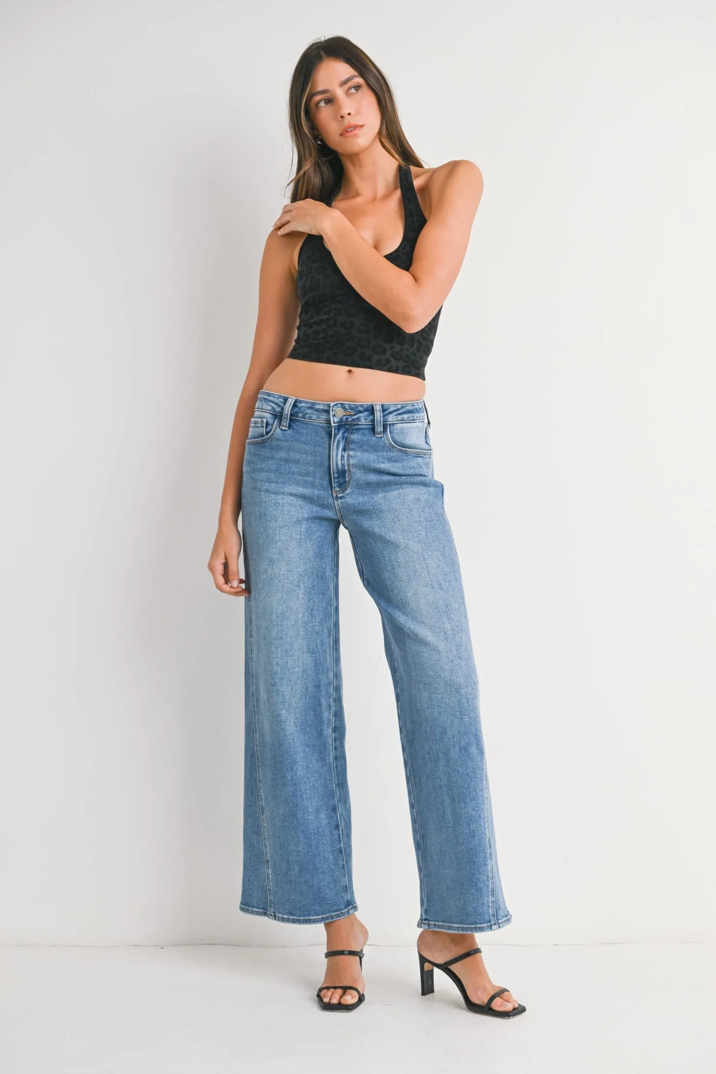 Weekend Style Casual Parent Style ELENA WIDE LEG JEANS
