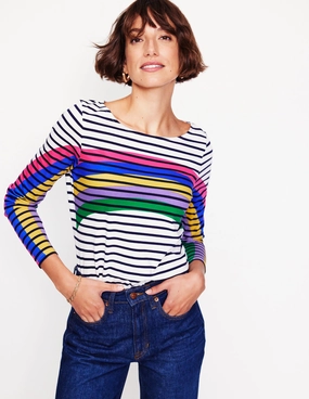 Ella Long Sleeve Breton-Rainbow Curve Breton Slim Fit Shirt ThermalRegulation