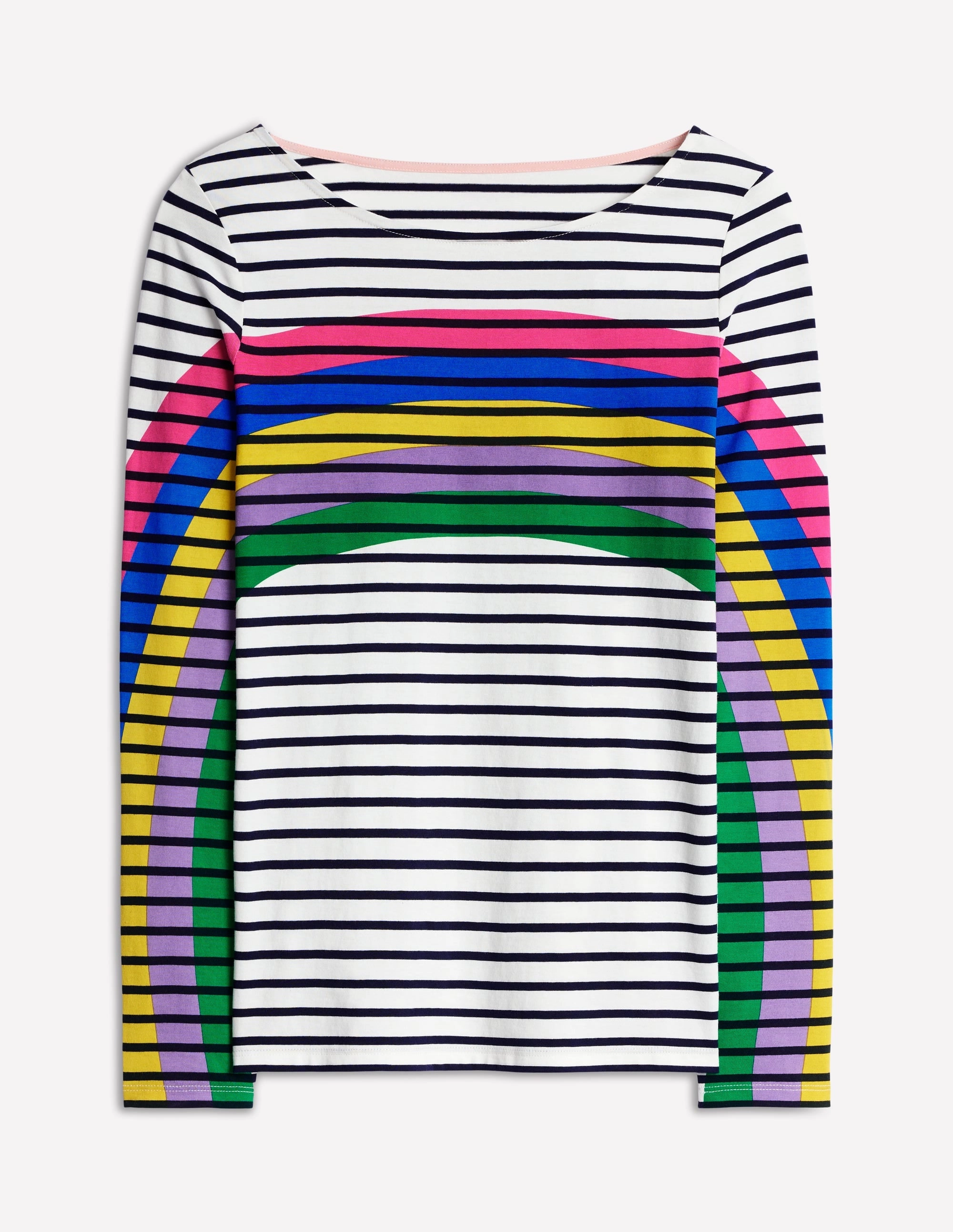 Ella Long Sleeve Breton-Rainbow Curve Breton Active Tee