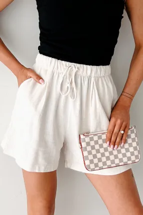 Embracing Flow High Rise Linen Shorts (Oat) Adaptive Fit