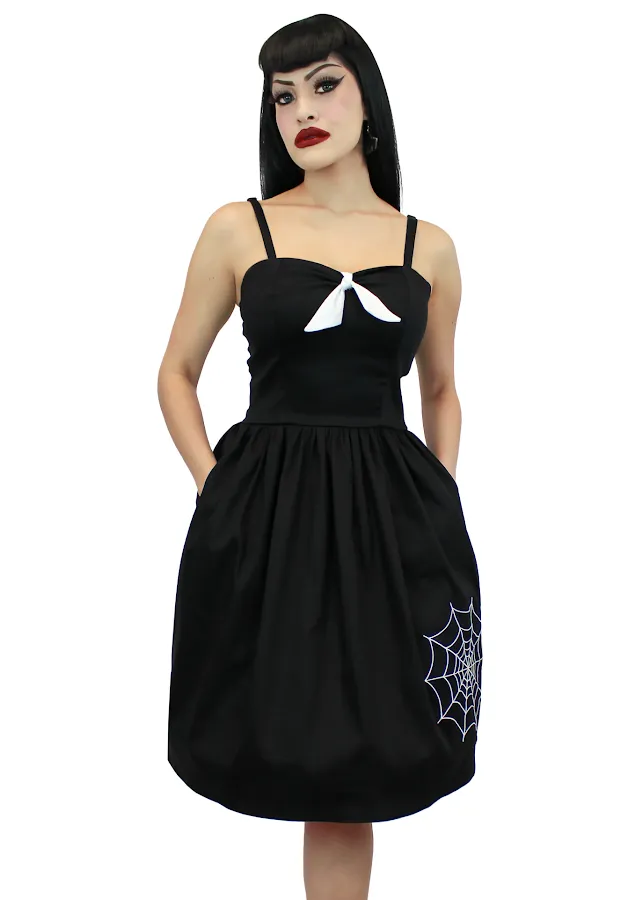 Flattering Shape Soft Draping Embroidered Spiderweb Dress w/adjustable straps XS-3XL #E-SWDS