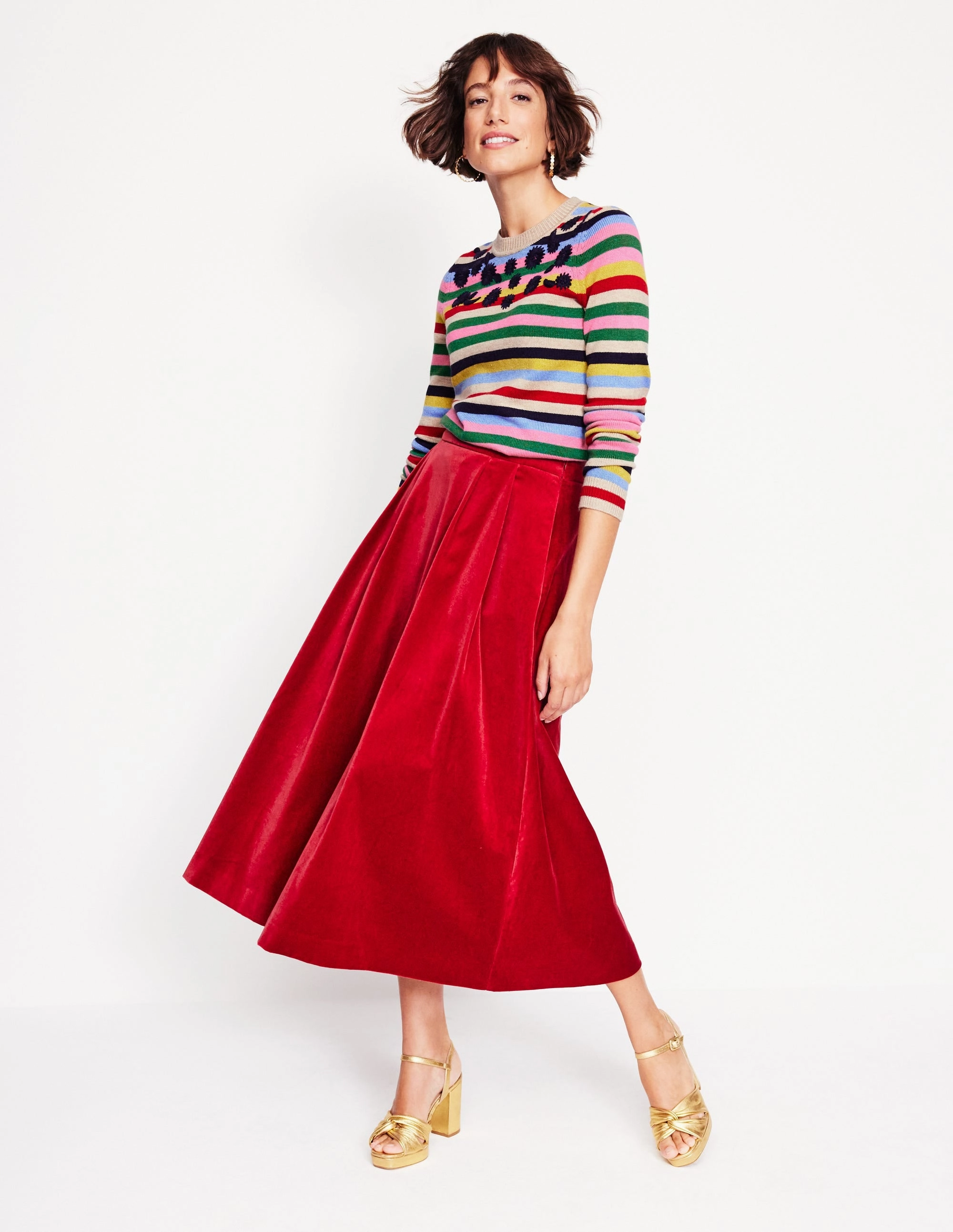 Lightwear Look Embroidered Floral Jumper-Multi, Rainbow