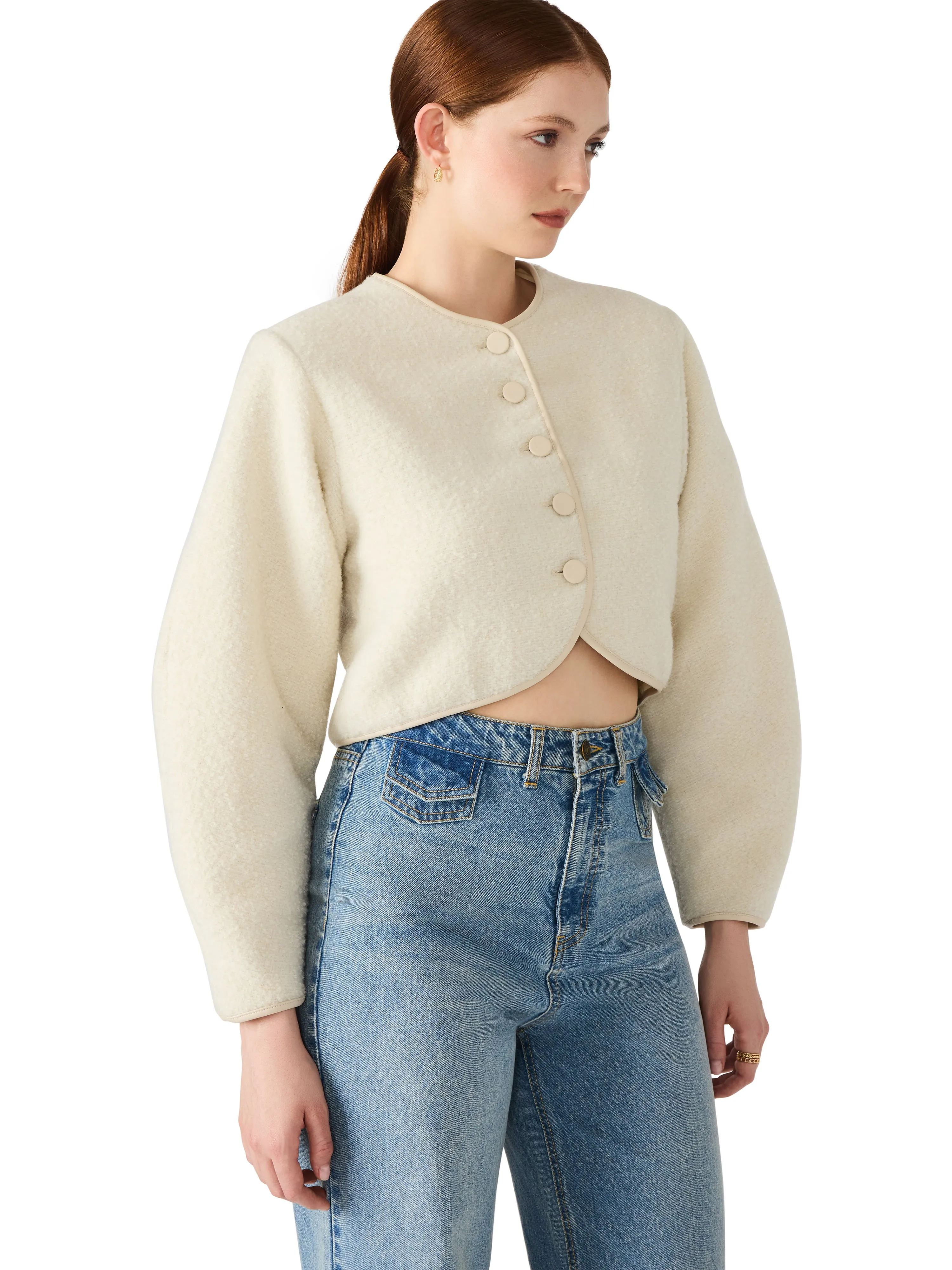 Emili Jacket in Cream Reinforced Shoulder Seams