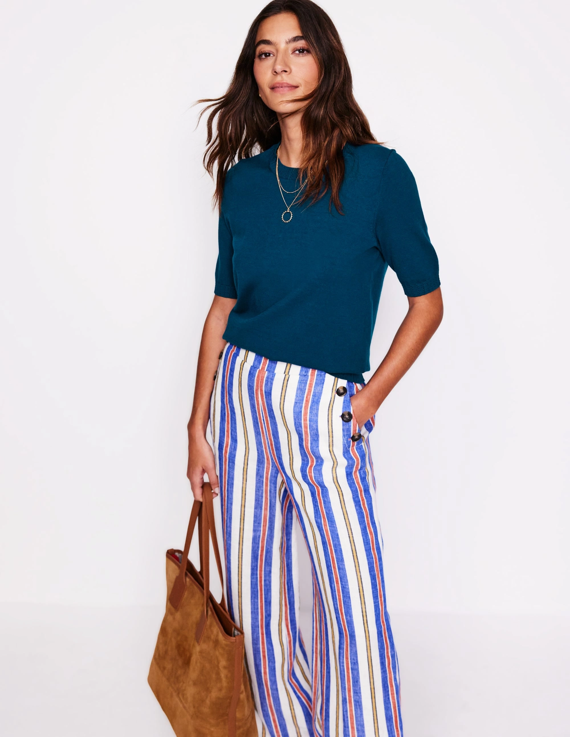 Yearlong Favorite Thermal Insulation Emilia Cotton Crew T-shirt-Harbour Blue