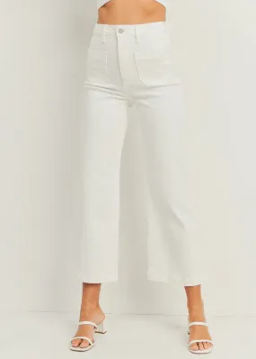 EMMY SAILOR POCKET WIDE-LEG JEANS Simple Layers Textured Loose Luxury
