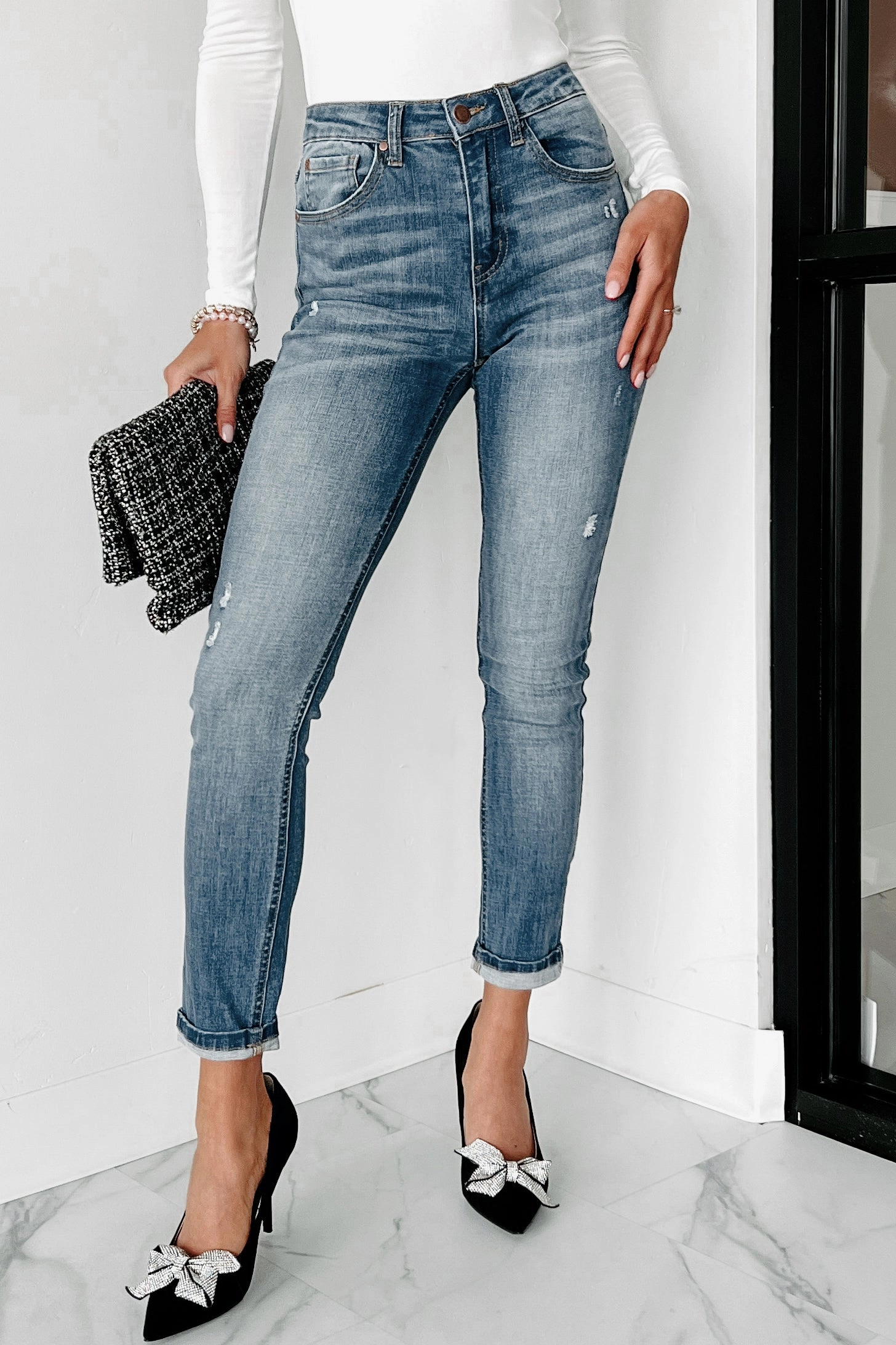 NonChafingTrim Anti Pilling Finish Dexter Mid-Rise Skinny Risen Jeans (Medium)