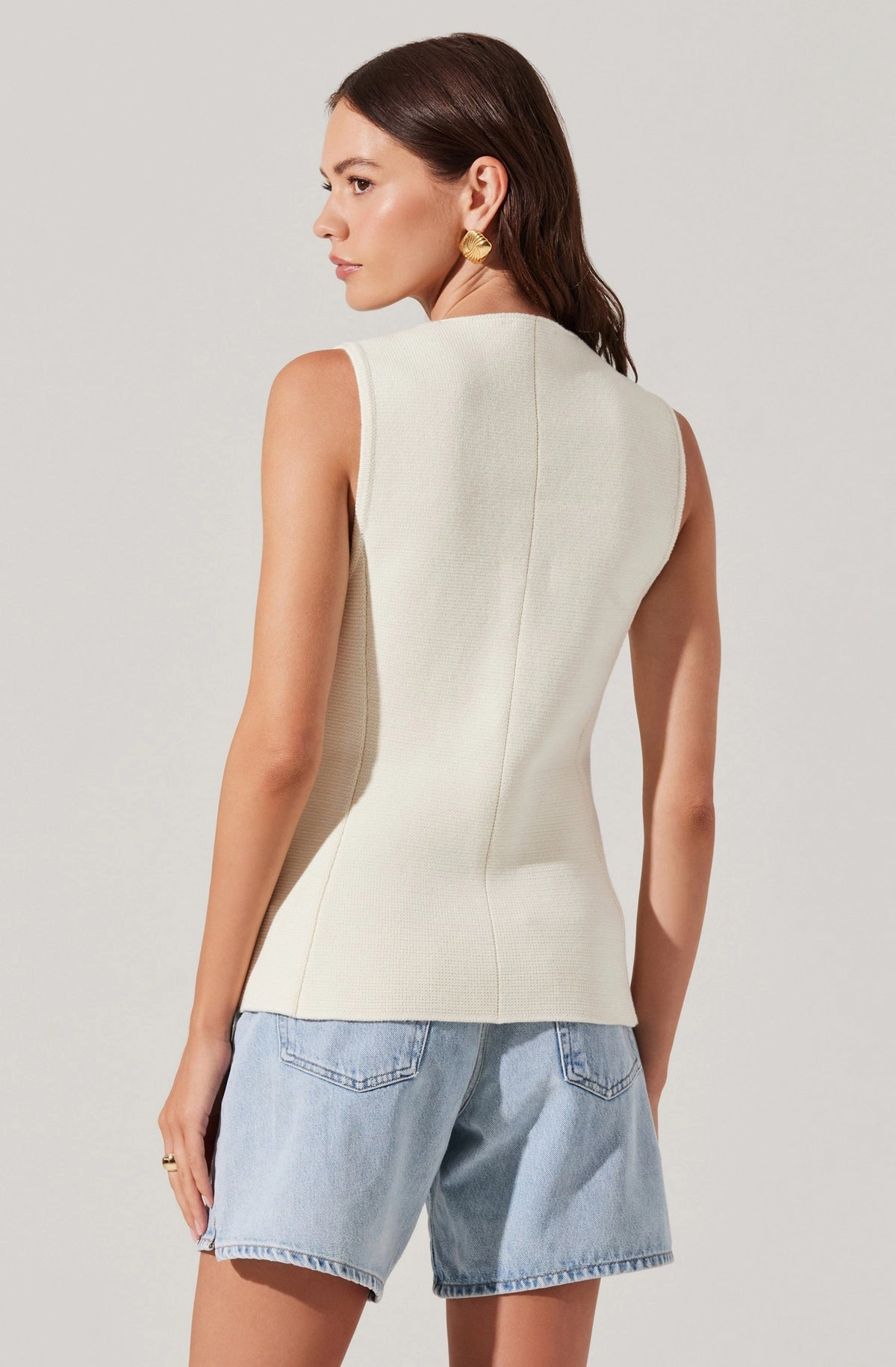 Jayce Sweater Vest in Cream WaterRepellent Coating Casual dress