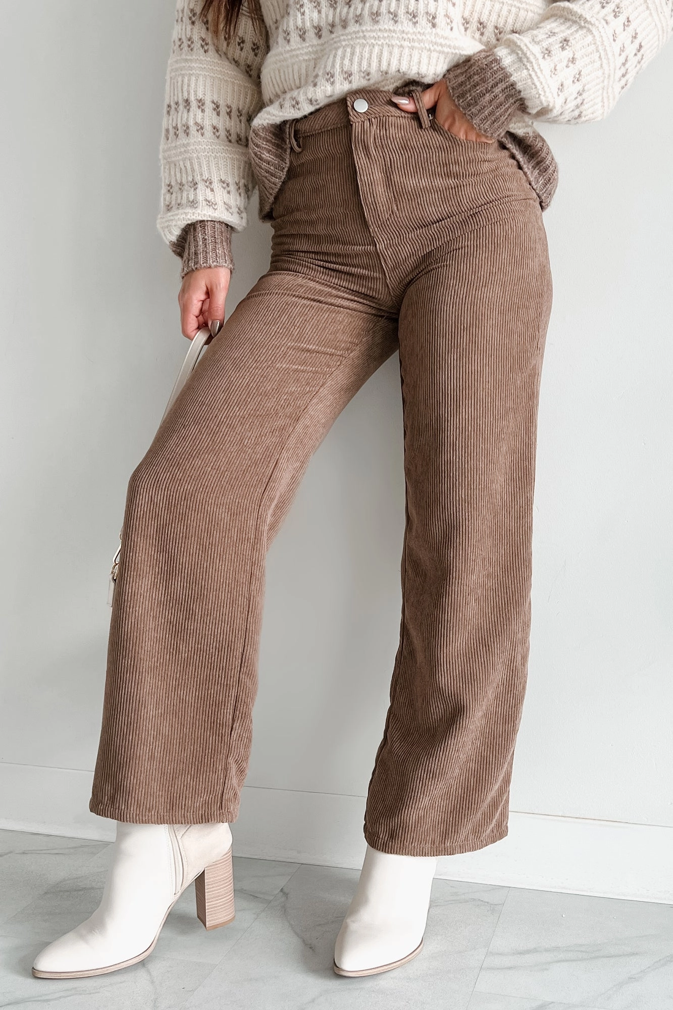 Zachary High Rise Corduroy Pants (Mocha) Timeless Comfort Fit Comfortable Fit Wear