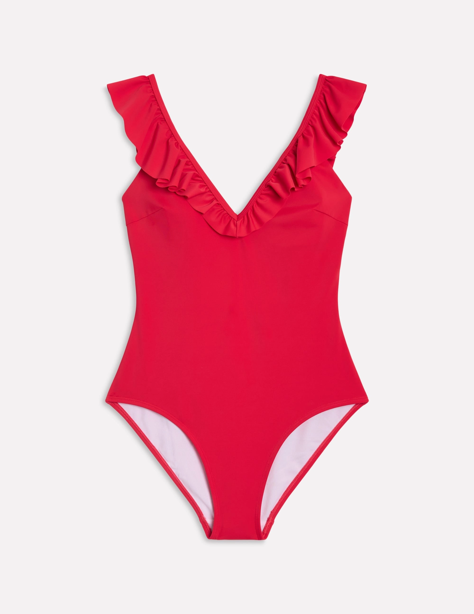 Outdoor attire UV Protective Fabric Evia Ruffle Swimsuit-Tulip Red