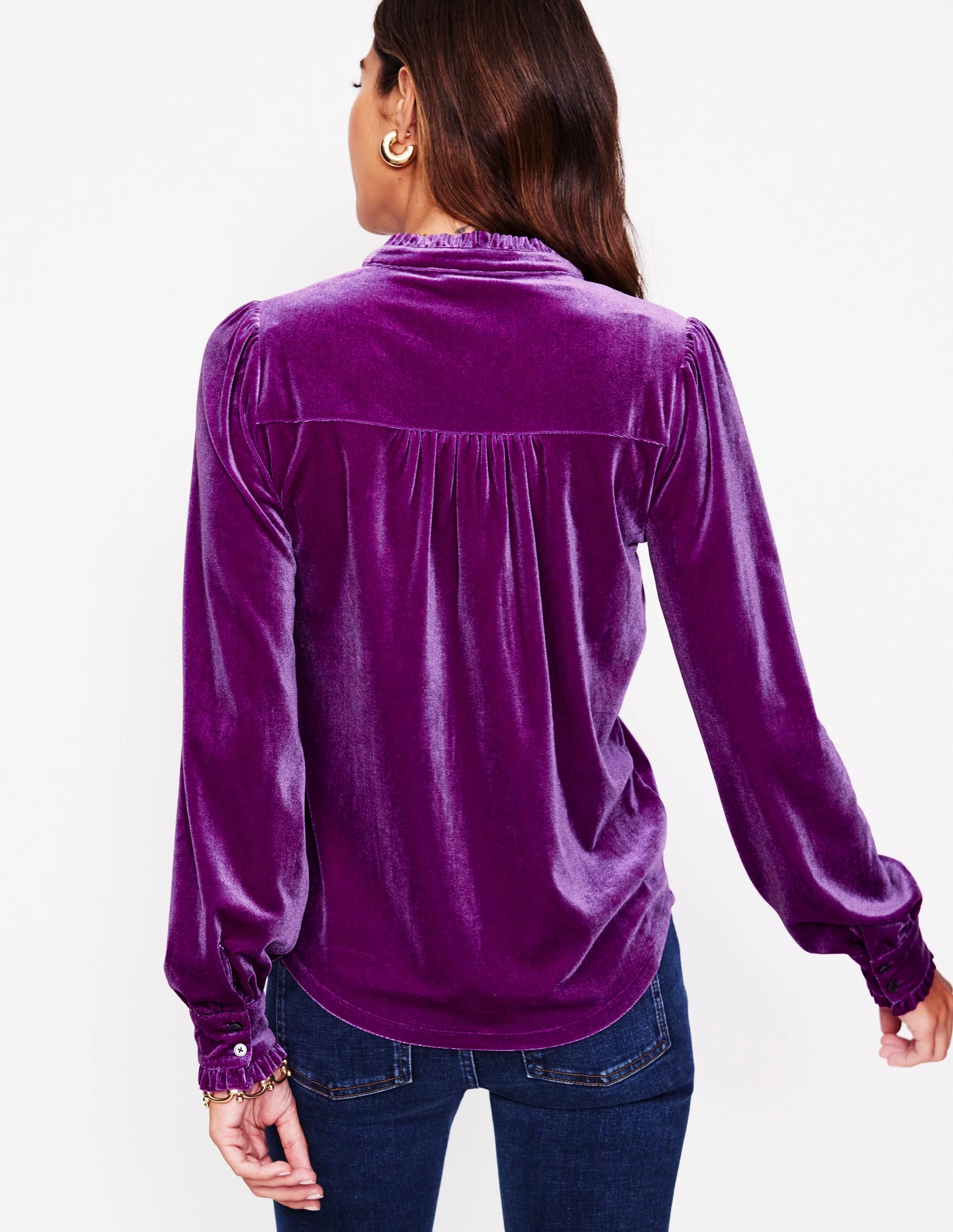 SlimFitAdaptation Caroline Jersey Velvet Shirt-Regal Purple